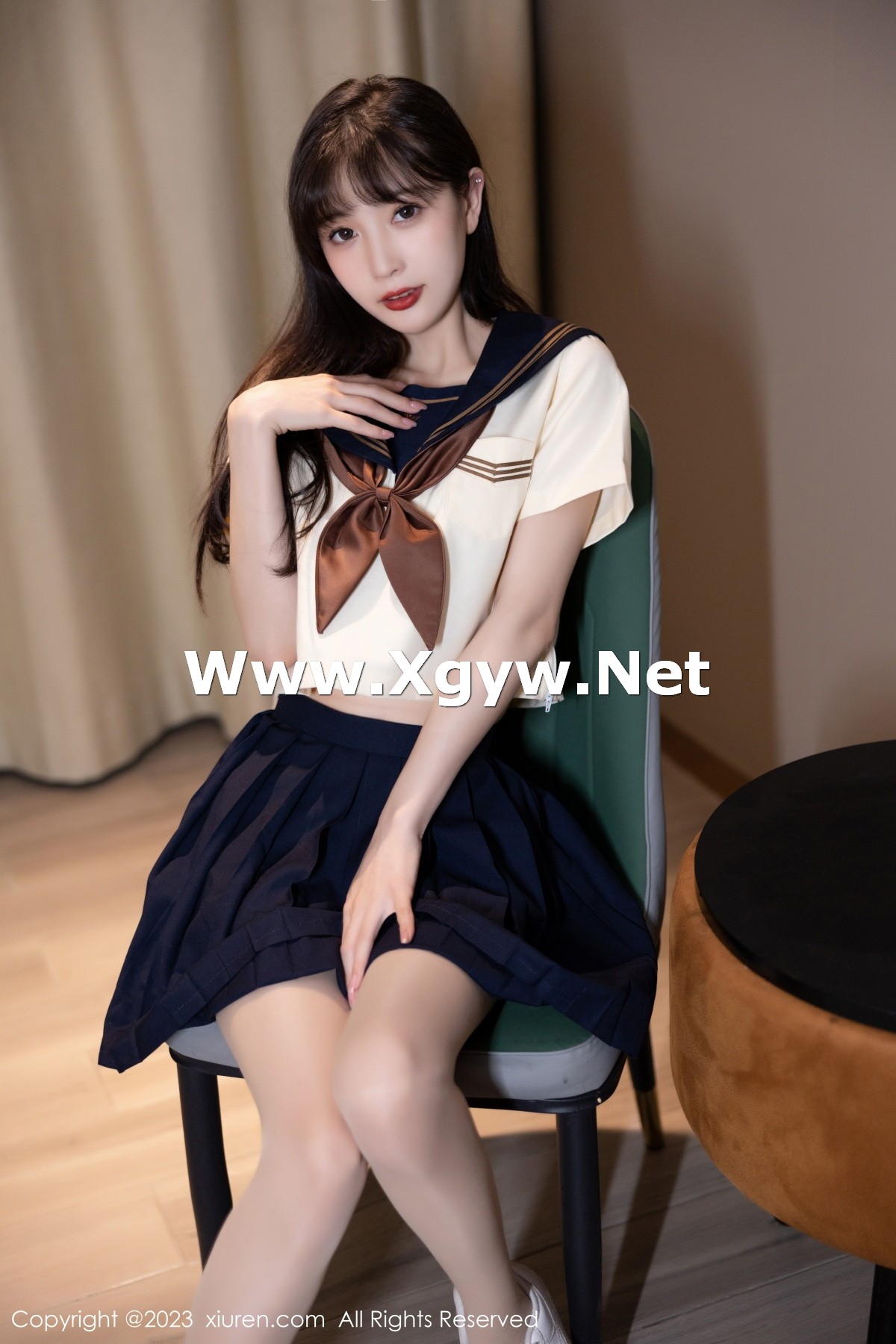 Xgyw.Net_XiuRen第6126期_模特林星阑海南岛旅拍脱学妹制服露白色内衣原色丝袜诱惑写真81P