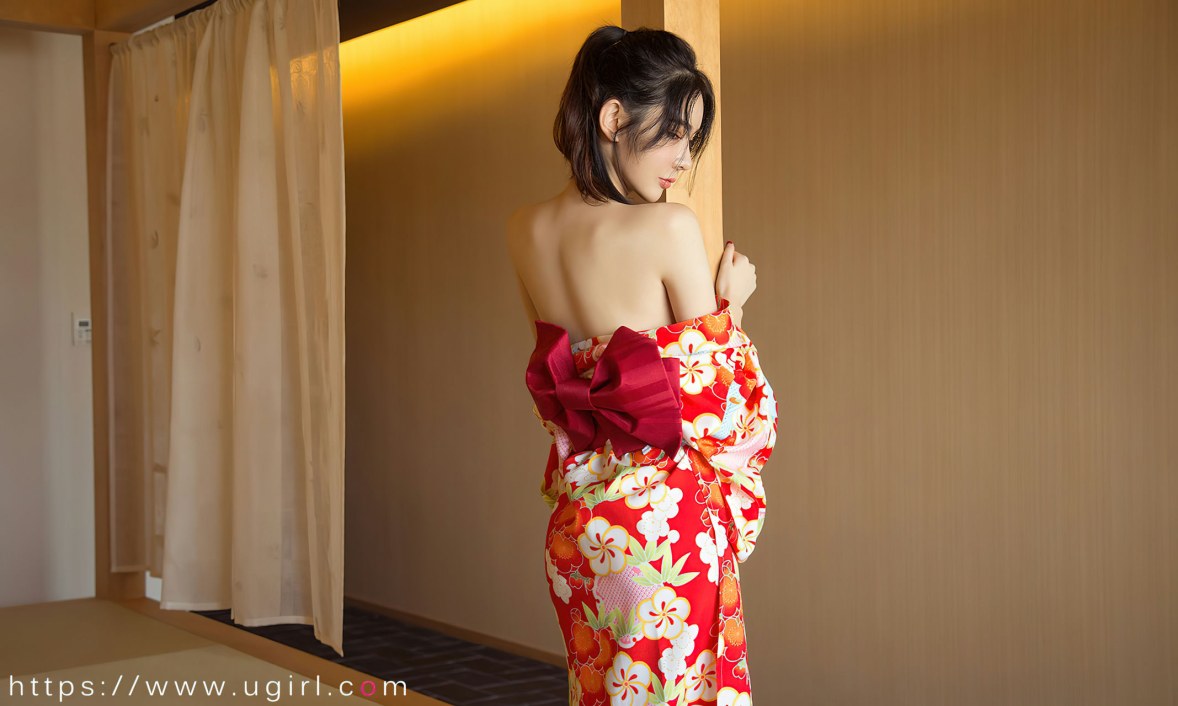 Xgyw.Net_[Ugirls爱尤物]No.2498_模特萌琪琪私房性感花色日系和服半脱秀白嫩肌肤迷人诱惑写真35P
