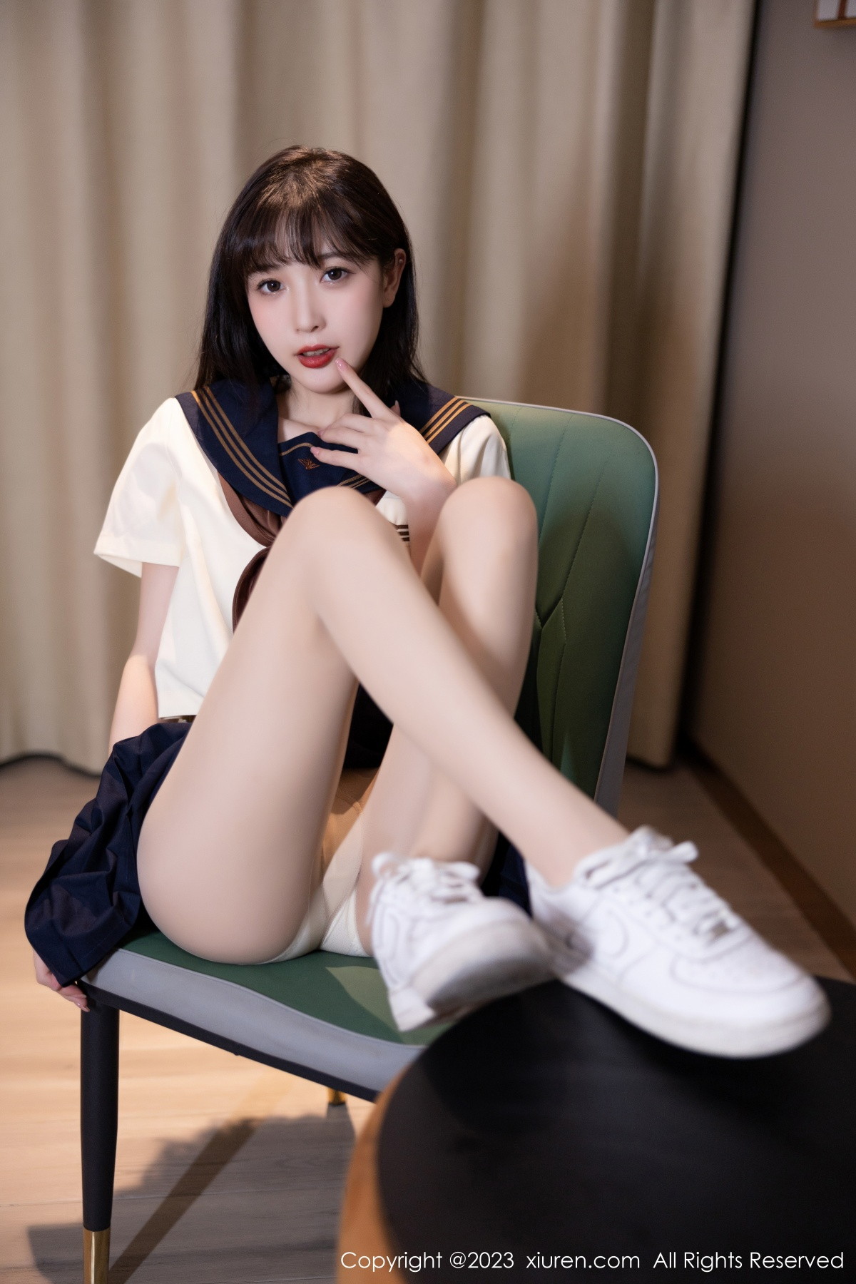 Xgyw.Net_XiuRen第6126期_模特林星阑海南岛旅拍脱学妹制服露白色内衣原色丝袜诱惑写真81P