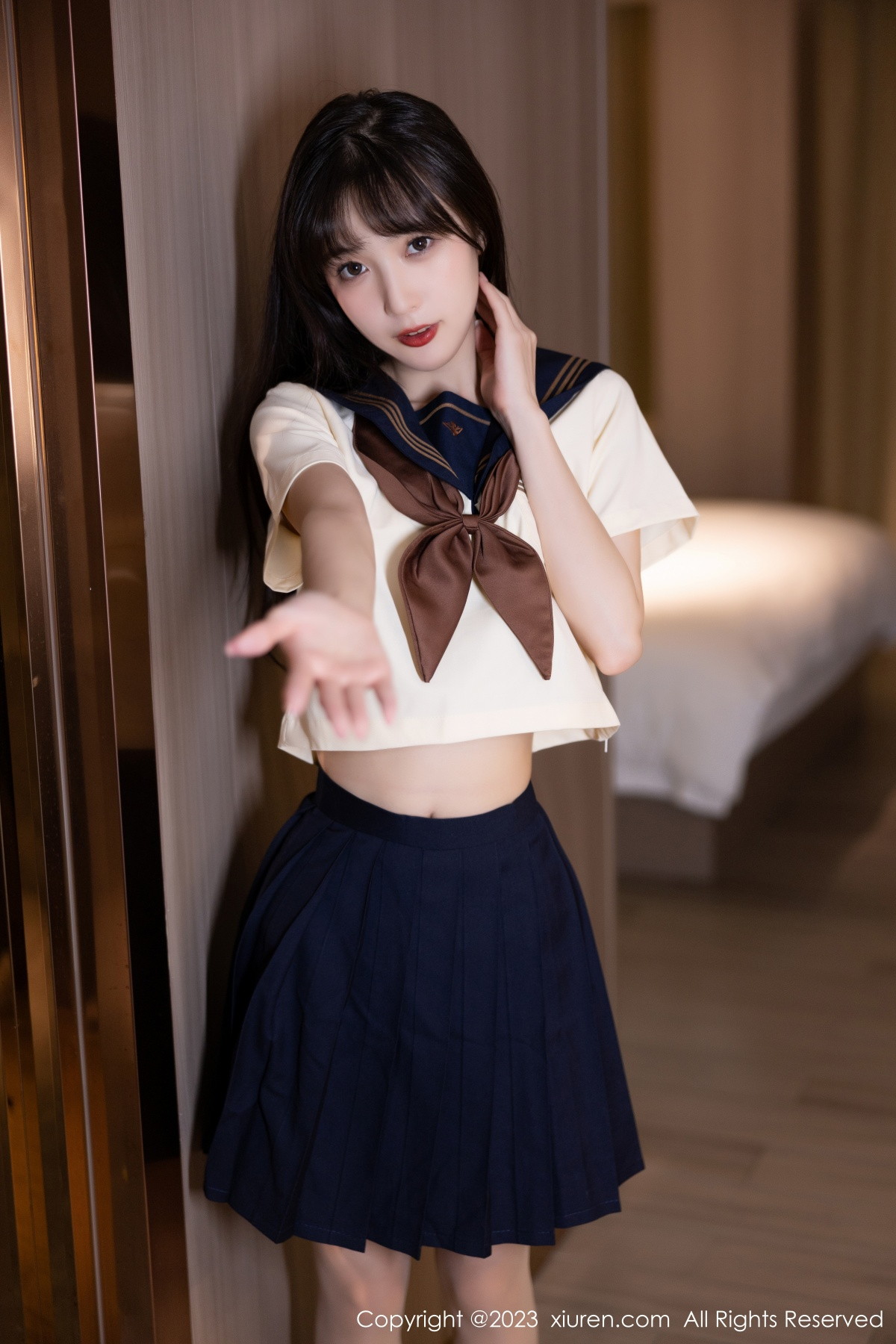 Xgyw.Net_XiuRen第6126期_模特林星阑海南岛旅拍脱学妹制服露白色内衣原色丝袜诱惑写真81P