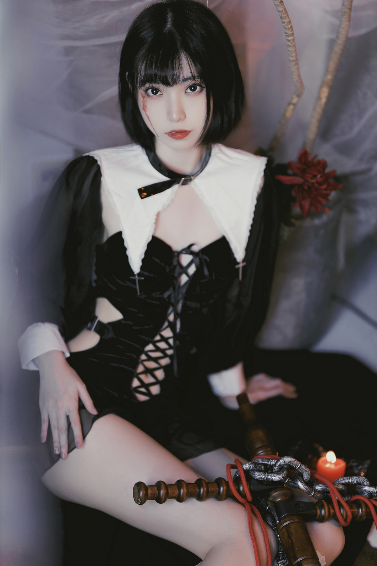 Xgyw.Net_网络美女许岚修女创作主题私房性感黑色修女服饰秀白嫩美腿撩人诱惑写真40P