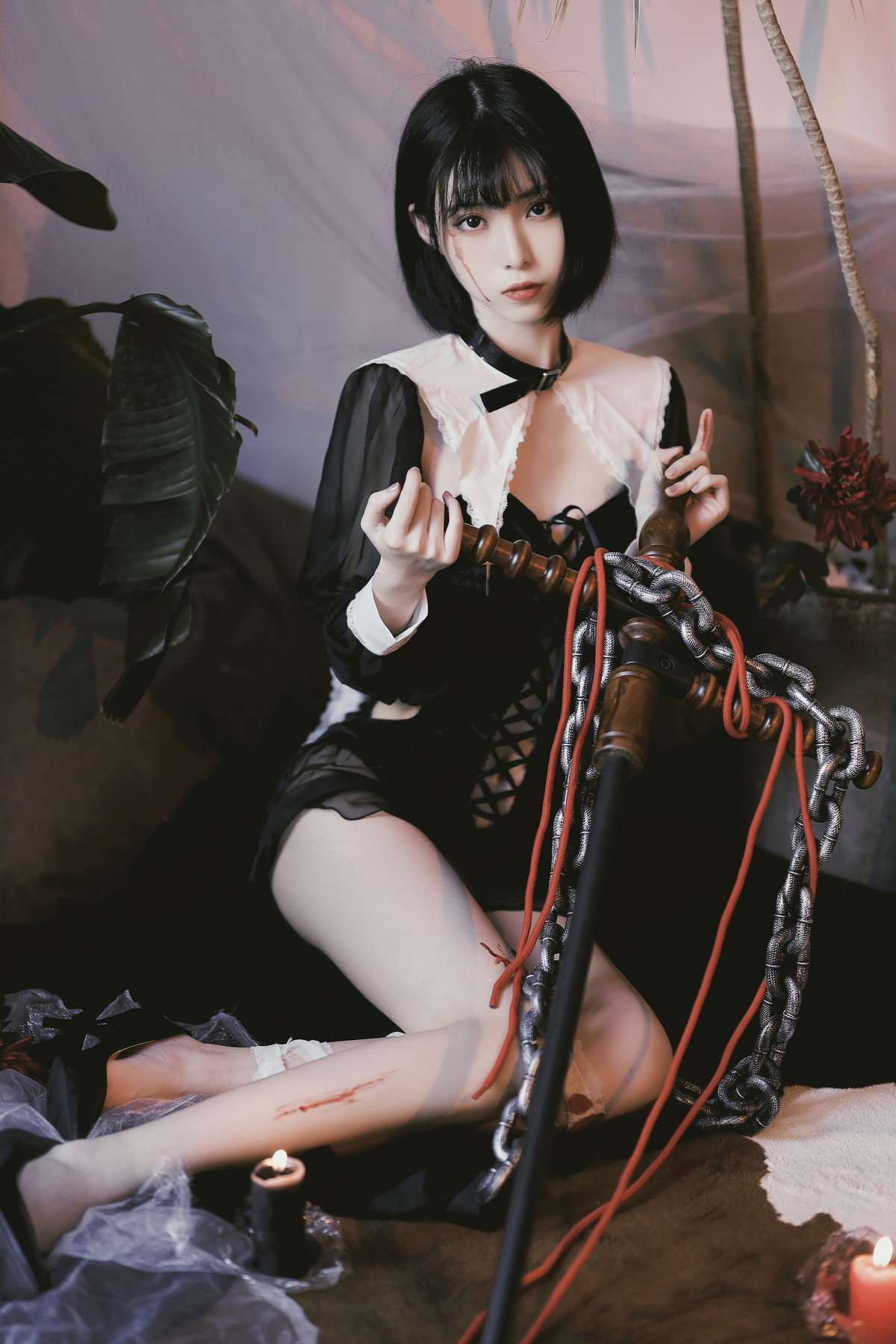Xgyw.Net_网络美女许岚修女创作主题私房性感黑色修女服饰秀白嫩美腿撩人诱惑写真40P