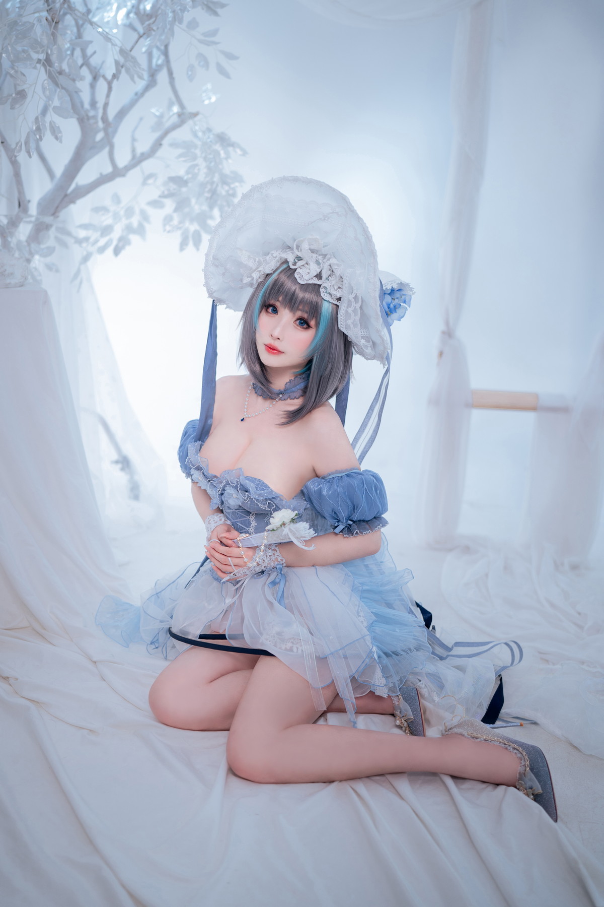 Xgyw.Net_网络美女rioko凉凉子柴郡冰雪公主主题性感薄纱裙露白色内衣秀完美身材诱惑写真40P