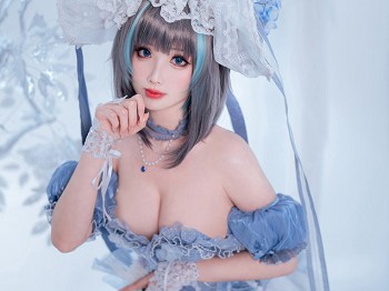 网络青春美女rioko凉凉子柴郡冰雪公主主题性感薄纱裙露白色内衣秀完美身材骚扰写真40P