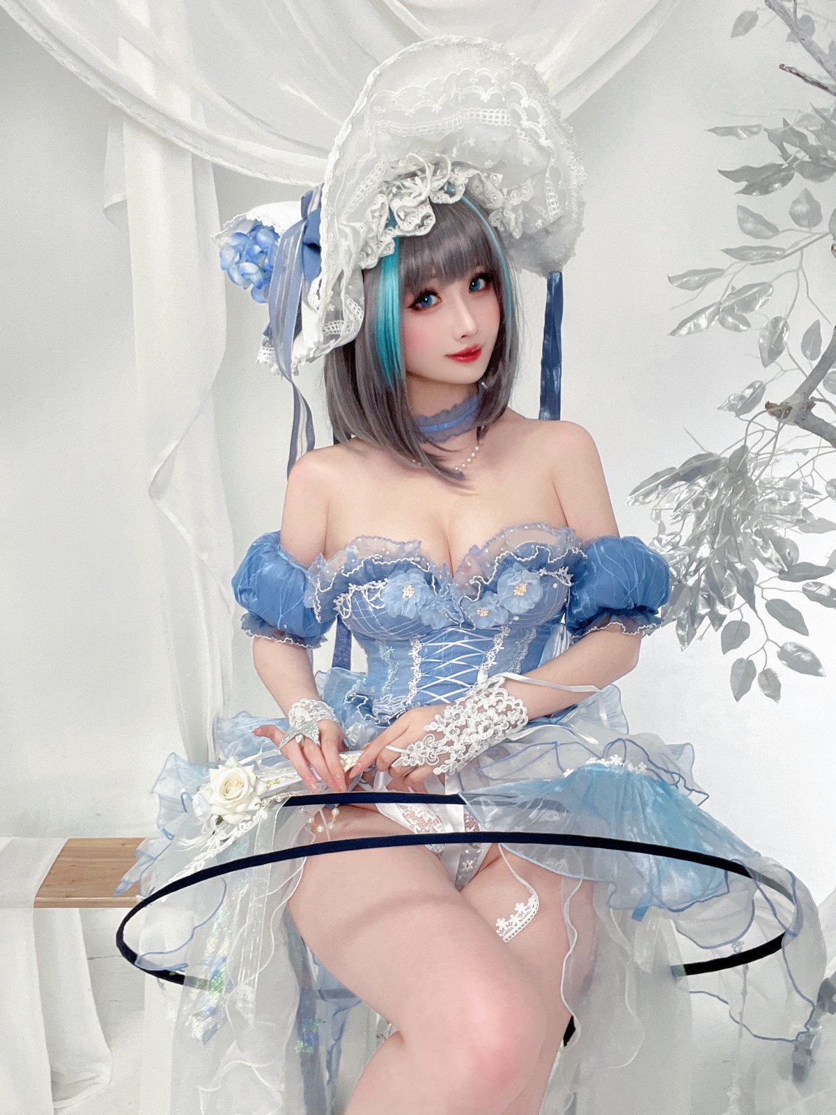 Xgyw.Net_网络美女rioko凉凉子柴郡冰雪公主主题性感薄纱裙露白色内衣秀完美身材诱惑写真40P