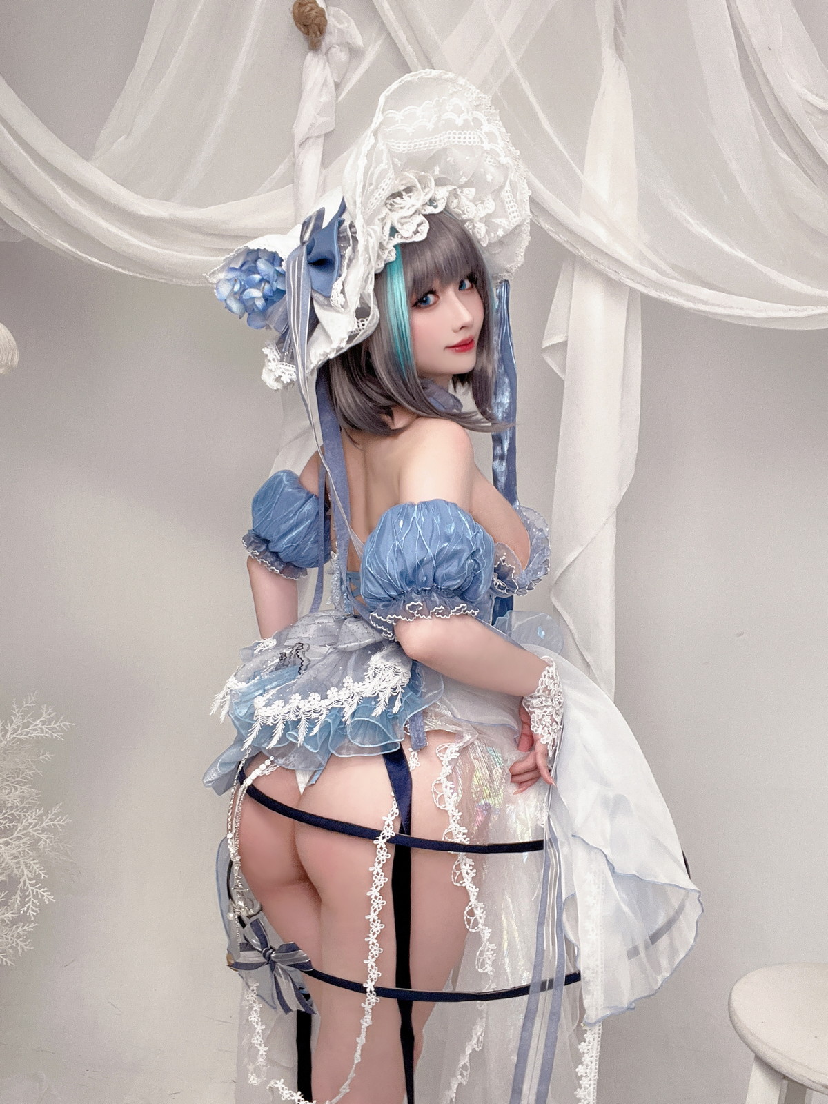 Xgyw.Net_网络美女rioko凉凉子柴郡冰雪公主主题性感薄纱裙露白色内衣秀完美身材诱惑写真40P