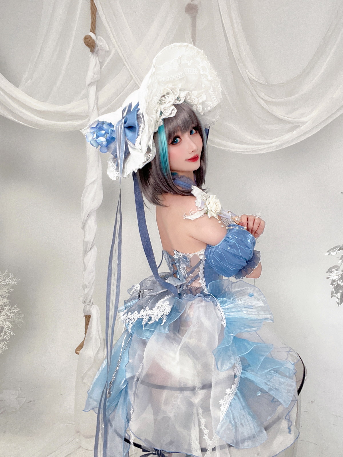 Xgyw.Net_网络美女rioko凉凉子柴郡冰雪公主主题性感薄纱裙露白色内衣秀完美身材诱惑写真40P