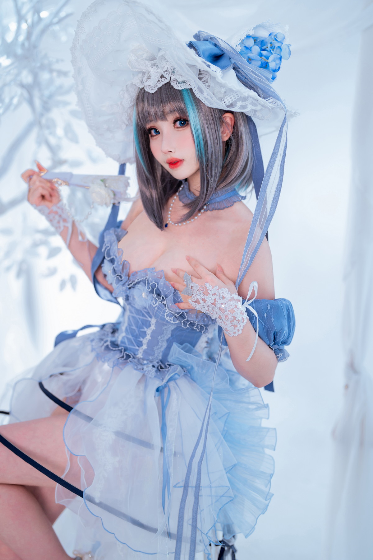Xgyw.Net_网络美女rioko凉凉子柴郡冰雪公主主题性感薄纱裙露白色内衣秀完美身材诱惑写真40P