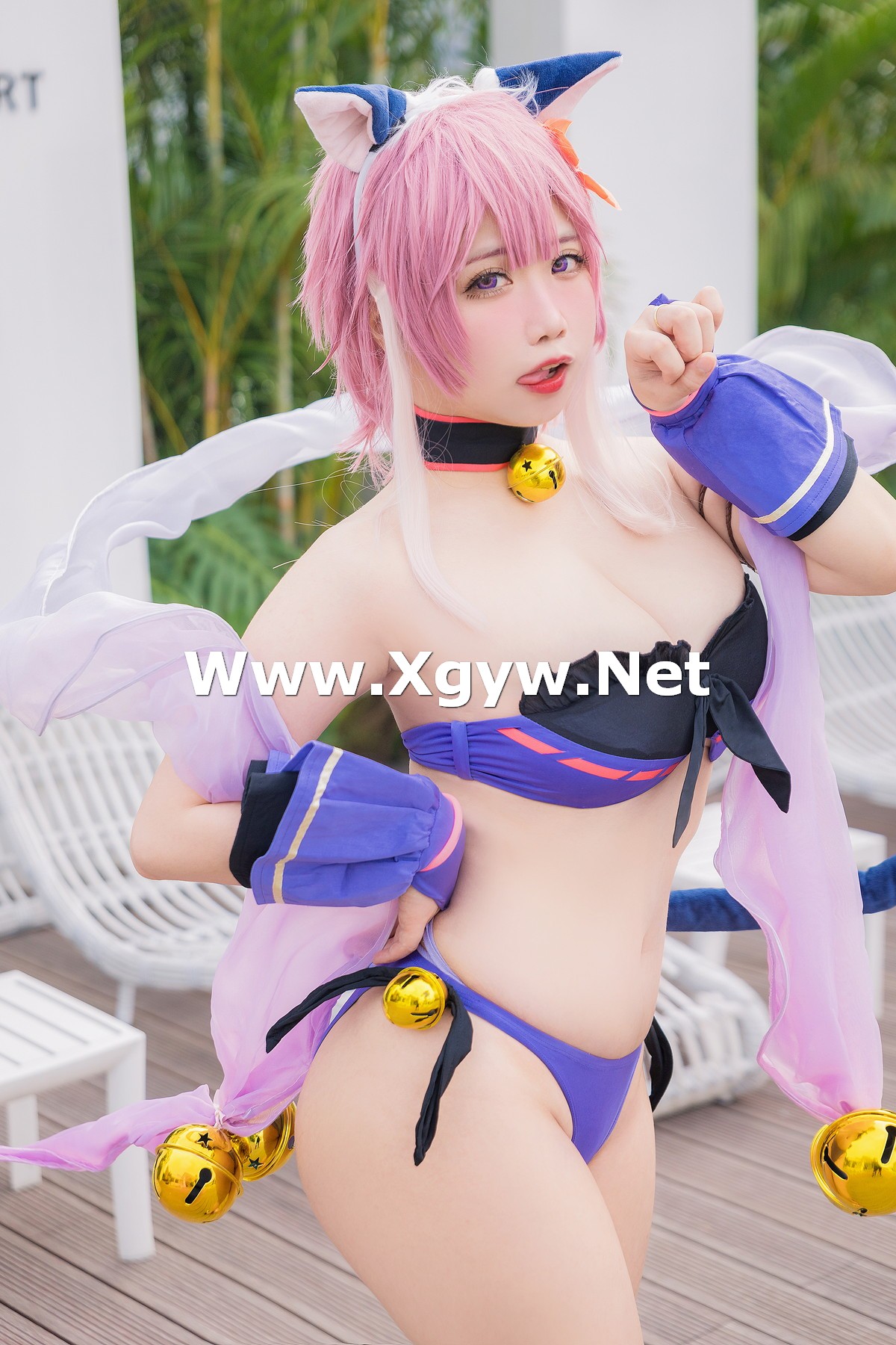 Xgyw.Net_Coser美女贞子蜜桃宮坂珠希泳装主题泳池边性感比基尼秀完美身材迷人诱惑写真30P