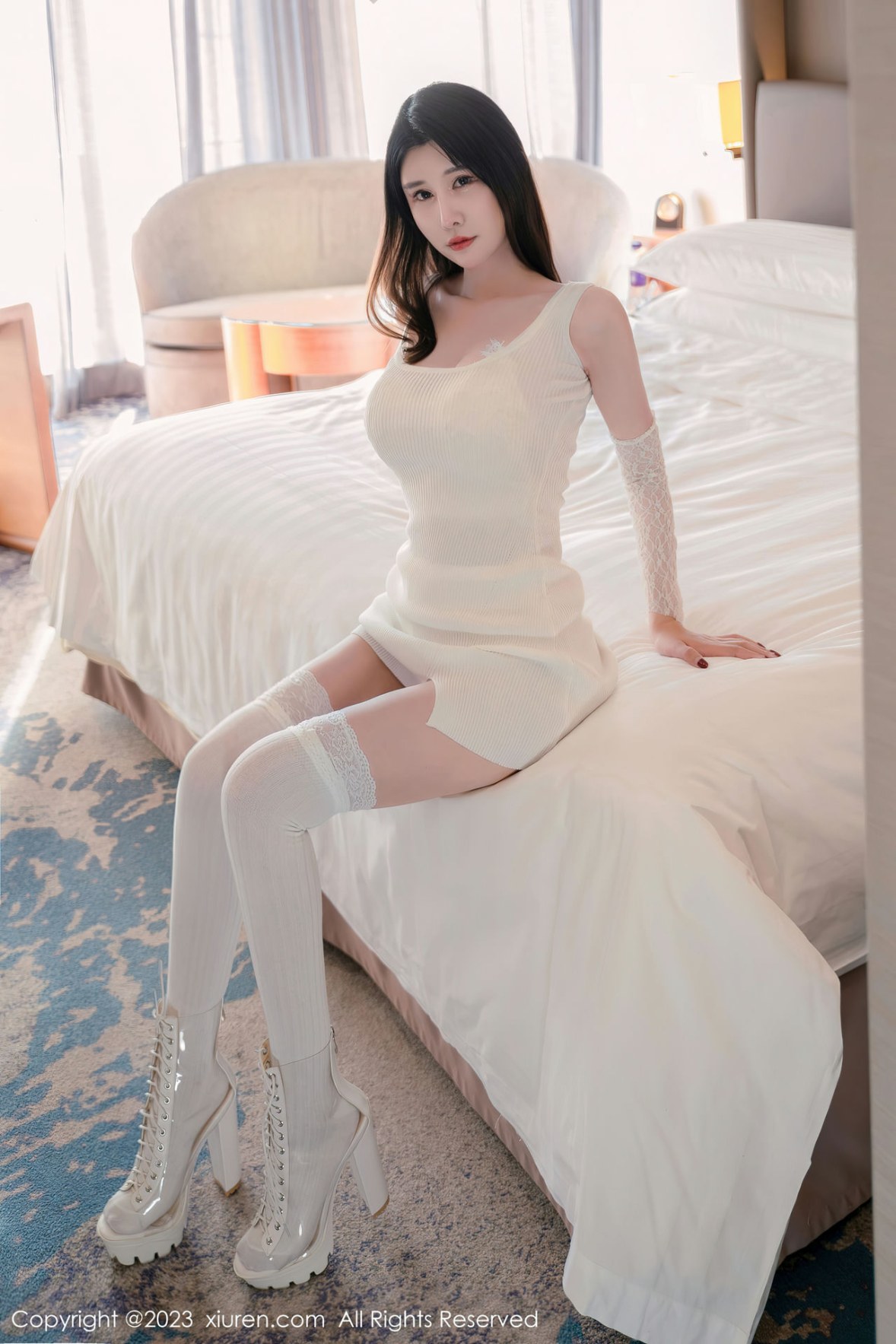 Xgyw.Net_XiuRen第6128期_模特夏沫沫tifa阳朔旅拍居家系列性感白色服秀丰乳肥臀诱惑写真63P
