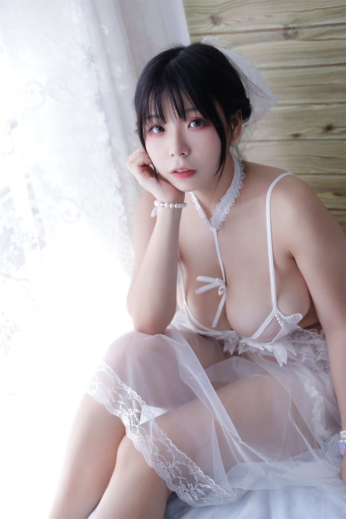 Xgyw.Net_网络美女无颜小天使wy天使之翼主题性感白色薄纱露白色内衣秀惹火身材诱惑写真59P