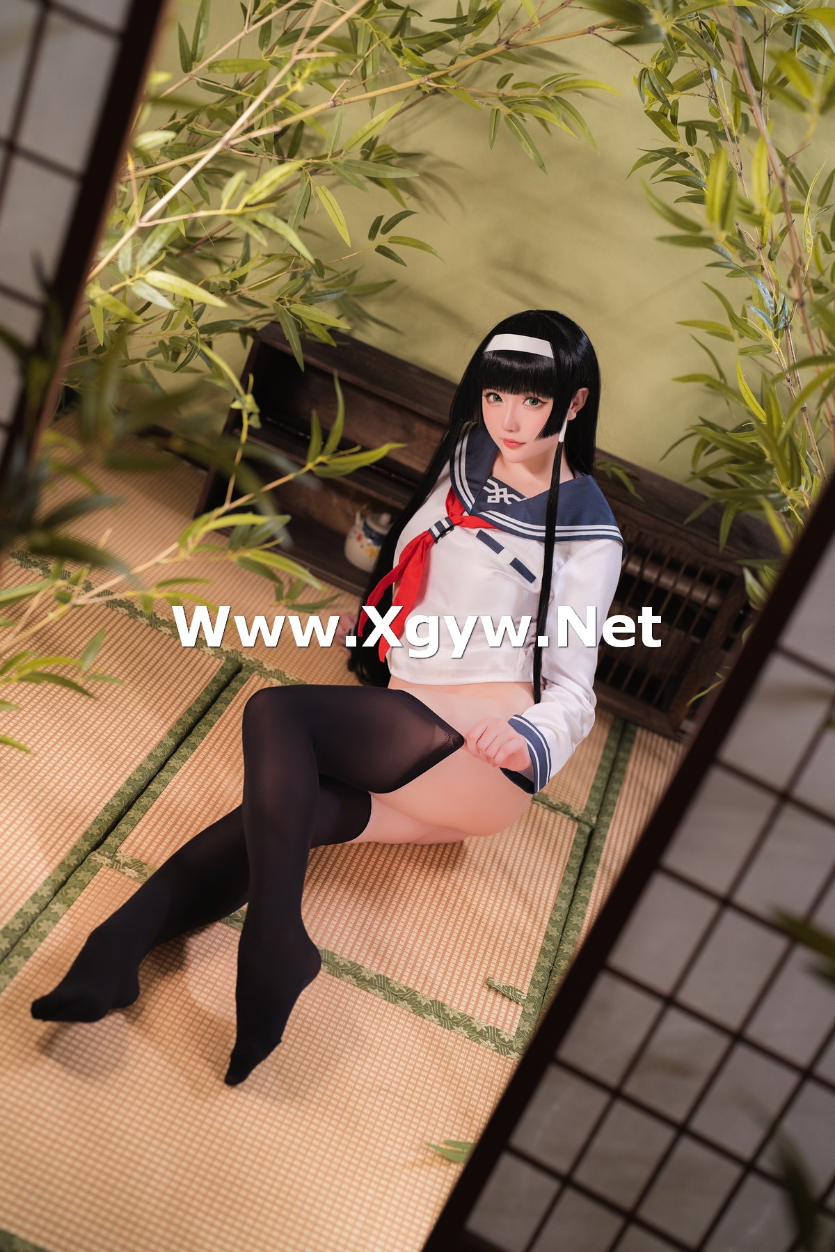 Xgyw.Net_Coser小姐姐星之迟迟莲花JK主题私房半脱JK制服露白色三点式内衣秀豪乳诱惑写真36P