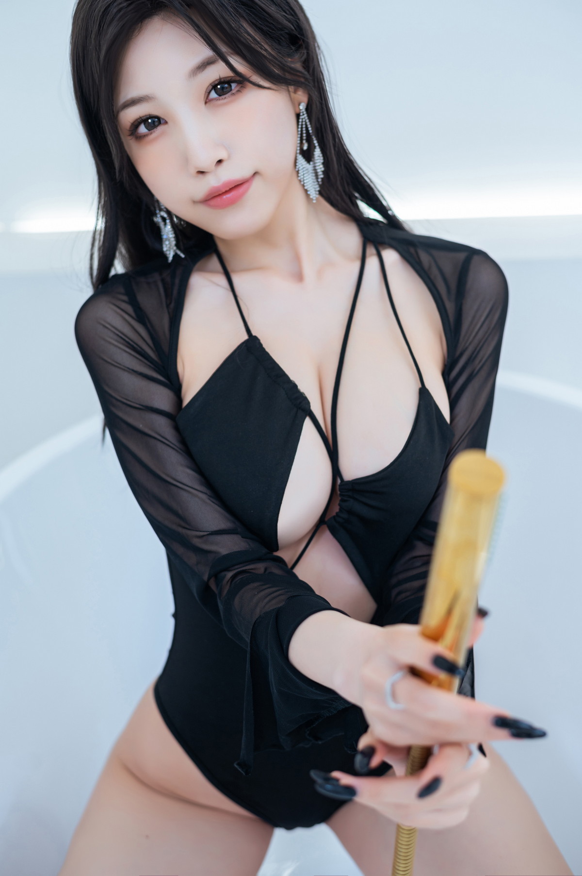 Xgyw.Net_动漫博主水淼Aqua水着 阿波尼亚主题浴室性感黑色连体内衣秀完美身材诱惑写真70P