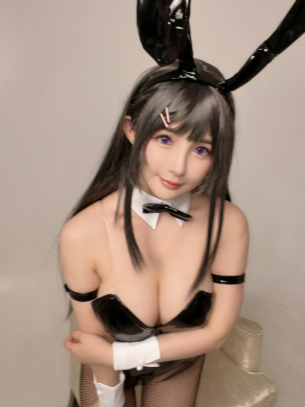 Xgyw.Net_网络美女桜井宁宁麻衣兔女郎主题性感黑色皮质低胸连体衣配黑丝网袜诱惑写真43P
