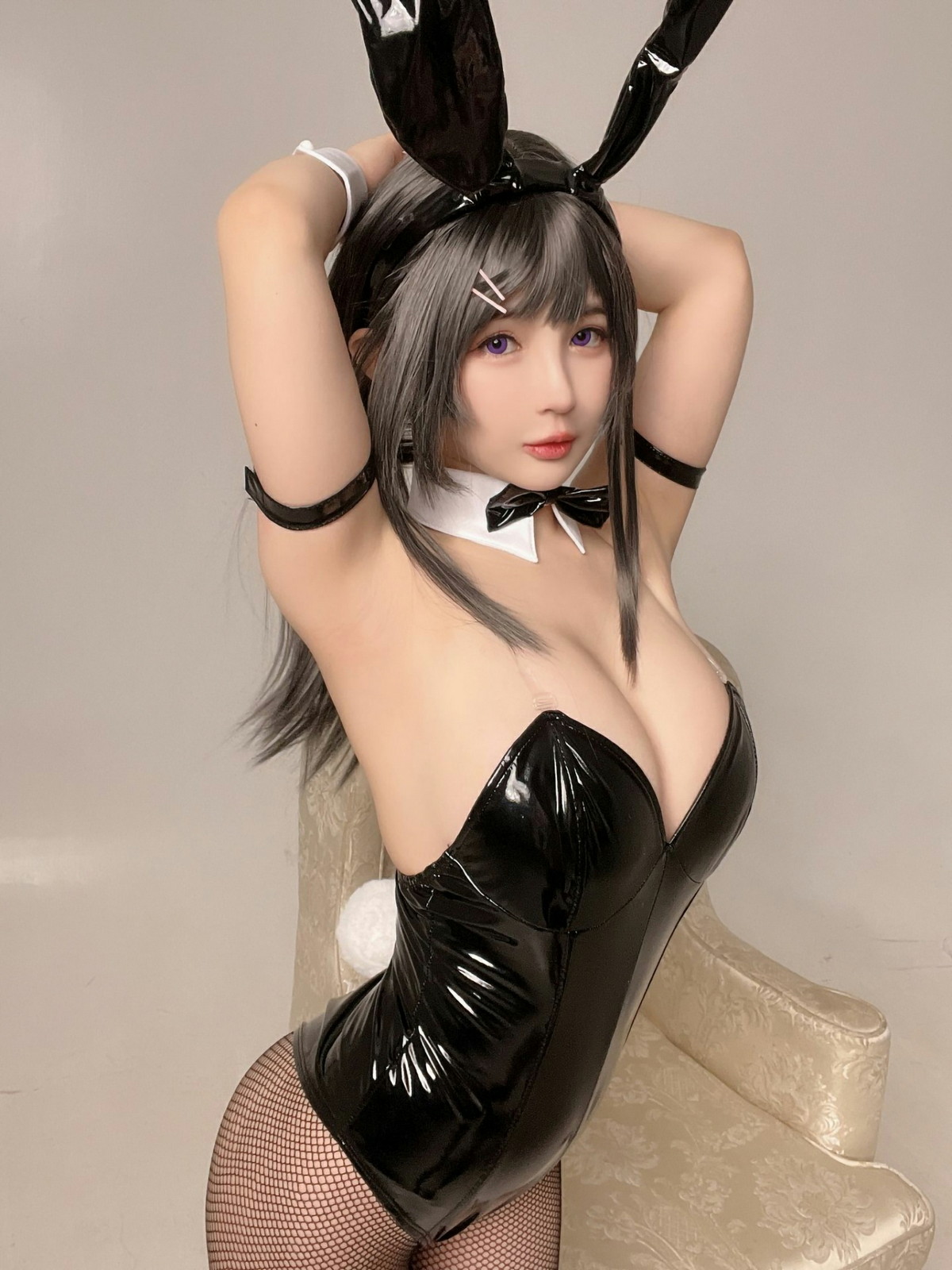 Xgyw.Net_网络美女桜井宁宁麻衣兔女郎主题性感黑色皮质低胸连体衣配黑丝网袜诱惑写真43P