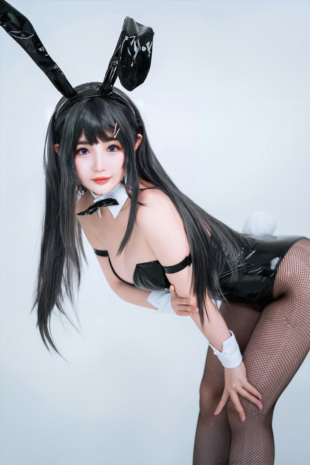 Xgyw.Net_网络美女桜井宁宁麻衣兔女郎主题性感黑色皮质低胸连体衣配黑丝网袜诱惑写真43P
