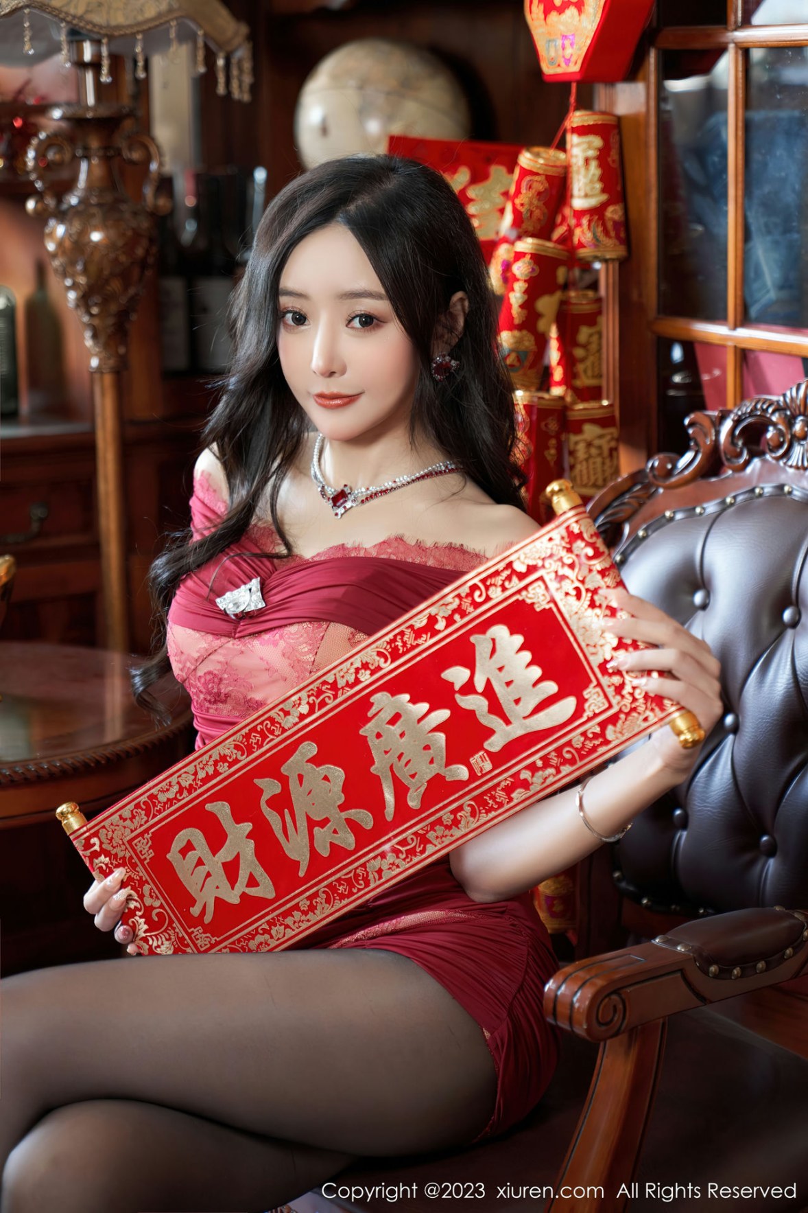Xgyw.Net_XiuRen第6164期_女神王馨瑶yanni私房性感红色情趣内衣配魅惑黑丝撩人诱惑写真72P