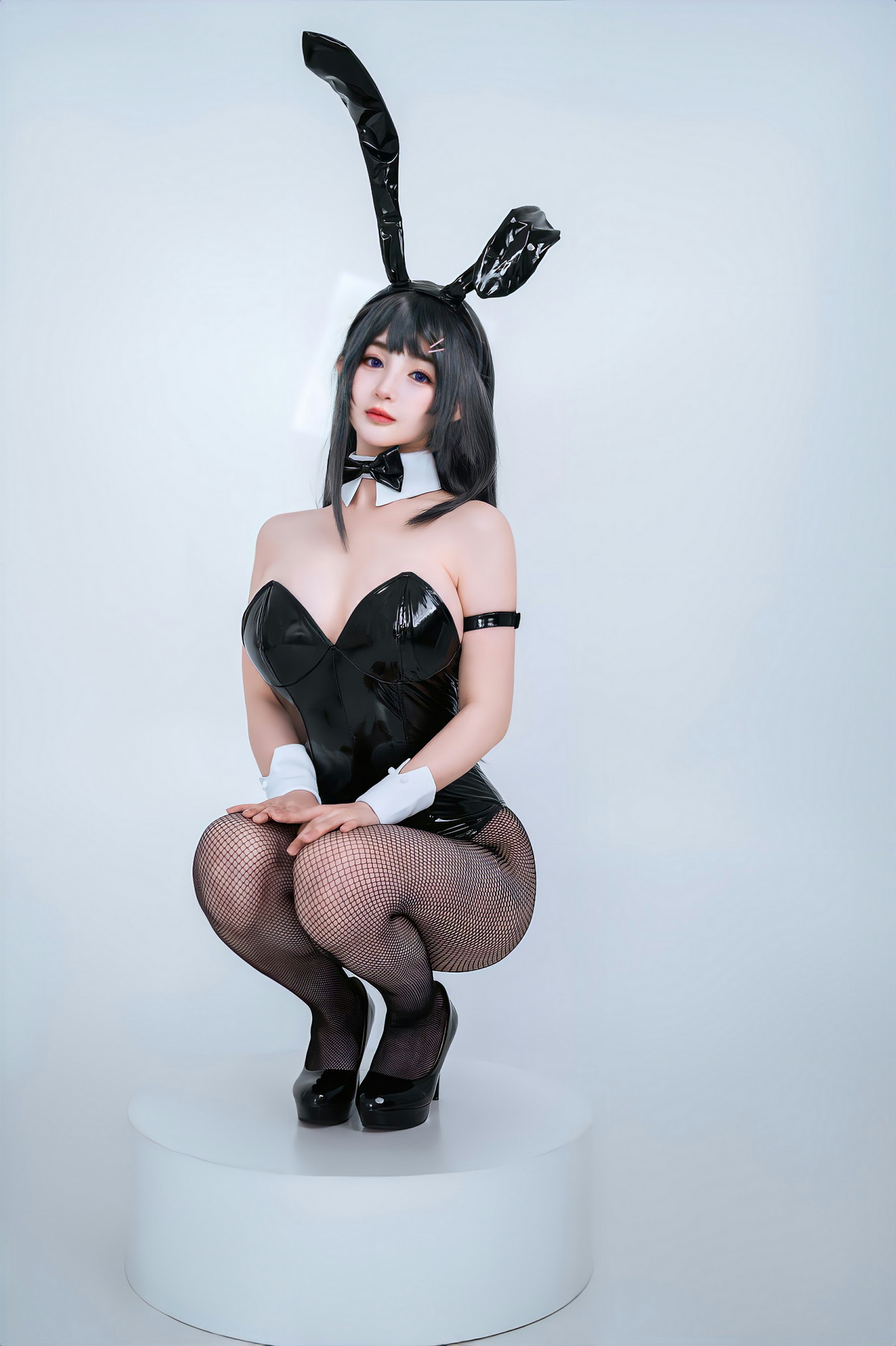 Xgyw.Net_网络美女桜井宁宁麻衣兔女郎主题性感黑色皮质低胸连体衣配黑丝网袜诱惑写真43P