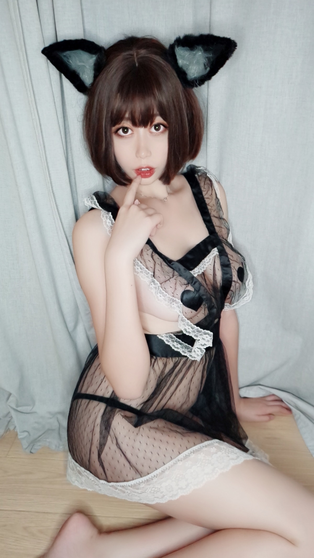 Xgyw.Net_萌妹奈汐酱nice情趣自拍主题私房性感黑色薄透女仆装透视秀完美身材诱惑写真49P