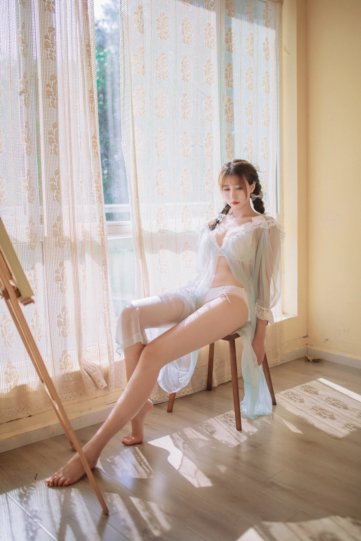 Xgyw.Net_次元少女念雪ww蓝纱衣主题私房性感蓝色薄纱裙透视秀白色内衣完美诱惑写真40P