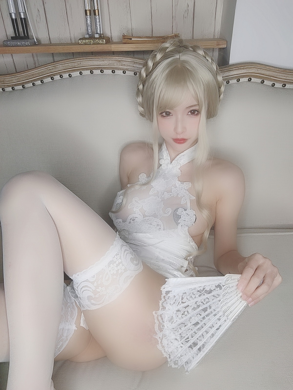 Xgyw.Net_性感尤物清水由乃金发旗袍主题私房性感白色情趣旗袍透视秀豪乳遮点诱惑写真69P