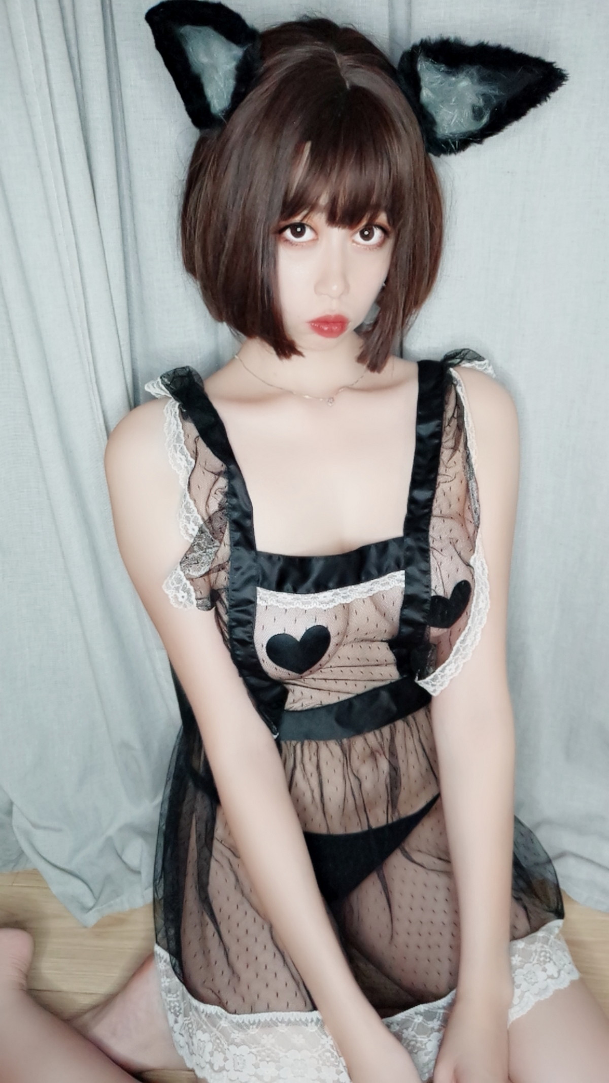 Xgyw.Net_萌妹奈汐酱nice情趣自拍主题私房性感黑色薄透女仆装透视秀完美身材诱惑写真49P