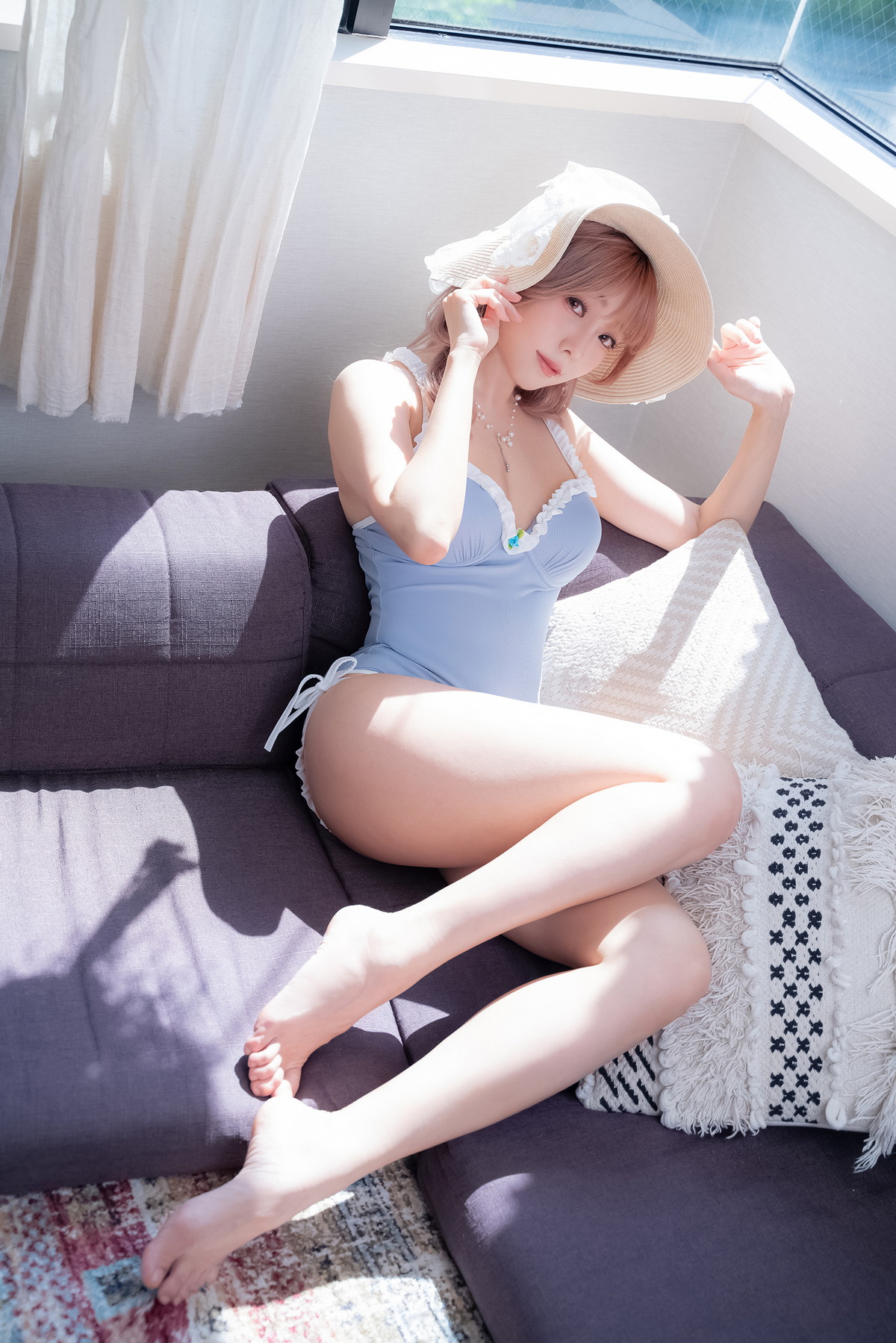 Xgyw.Net_Coser妹子Ely_eee-Mist Blue Lady主题私房性感蓝色连体衣秀完美身材诱惑写真37P