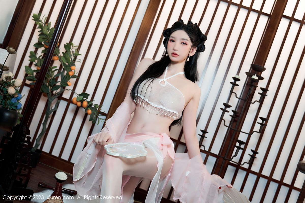 Xgyw.Net_XiuRen第6217期_女神周于希Sally性感粉色古装服饰配超薄无内肉丝惹火诱惑写真85P