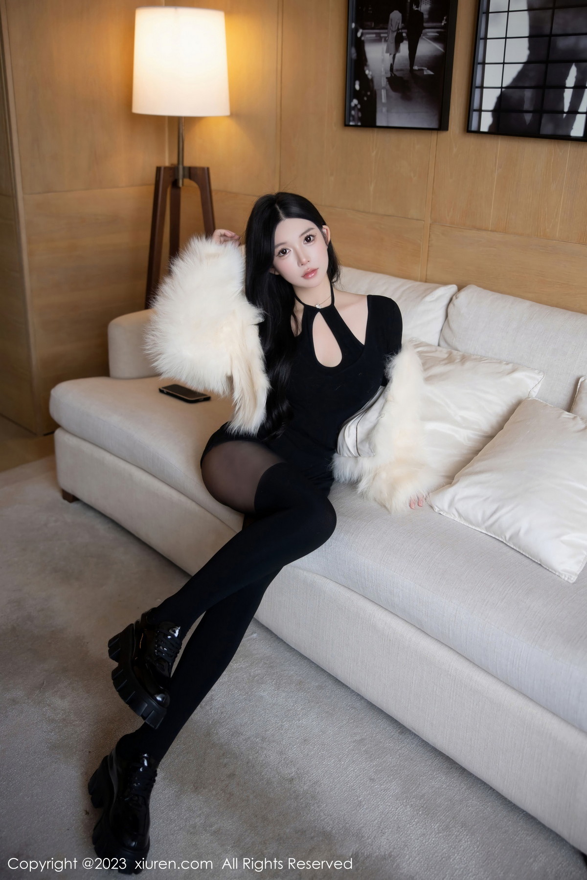 Xgyw.Net_XiuRen第6212期_模特林珊珊黑色收身服饰露性感黑色轻透蕾丝内衣极致诱惑写真81P