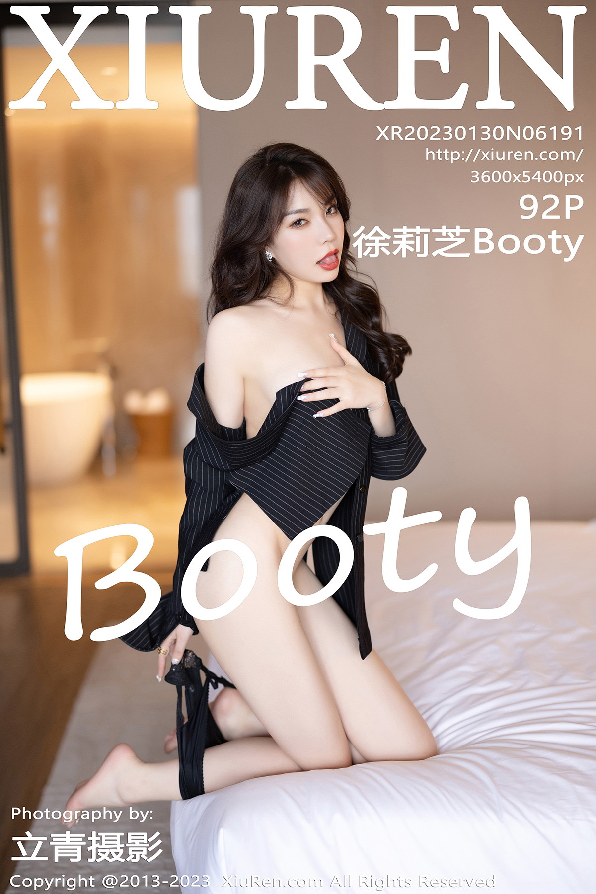 Xgyw.Net_XiuRen第6191期_女神徐莉芝Booty黑色条纹上衣配圆点黑丝秀曼妙身姿诱惑写真92P