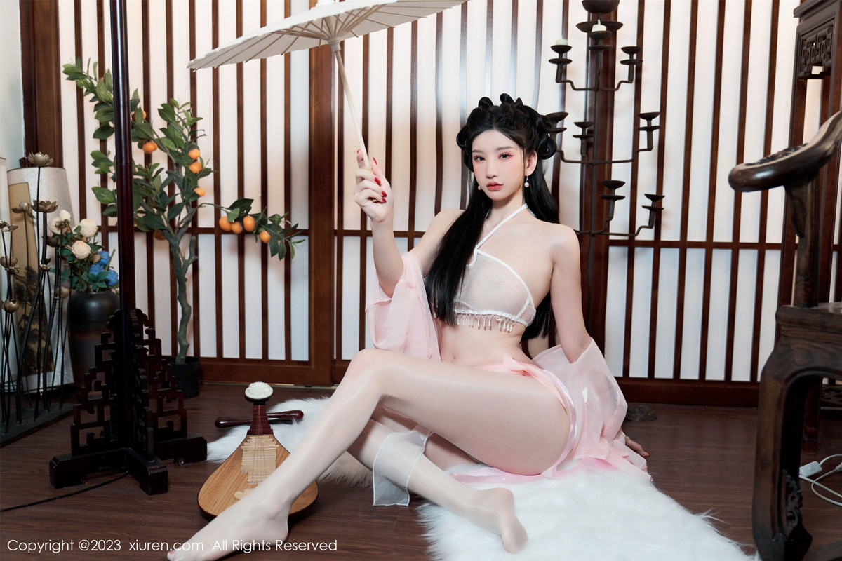 Xgyw.Net_XiuRen第6217期_女神周于希Sally性感粉色古装服饰配超薄无内肉丝惹火诱惑写真85P
