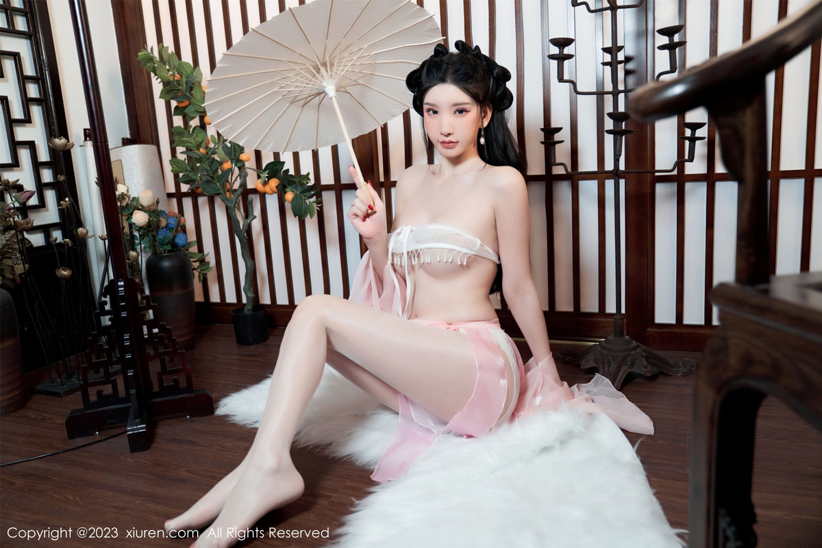 Xgyw.Net_XiuRen第6217期_女神周于希Sally性感粉色古装服饰配超薄无内肉丝惹火诱惑写真85P
