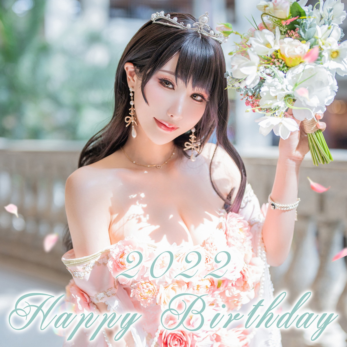Xgyw.Net_Coser美女雨波_HaneAme生日礼服主题性感粉色低胸连衣裙秀丰满身材诱惑写真29P