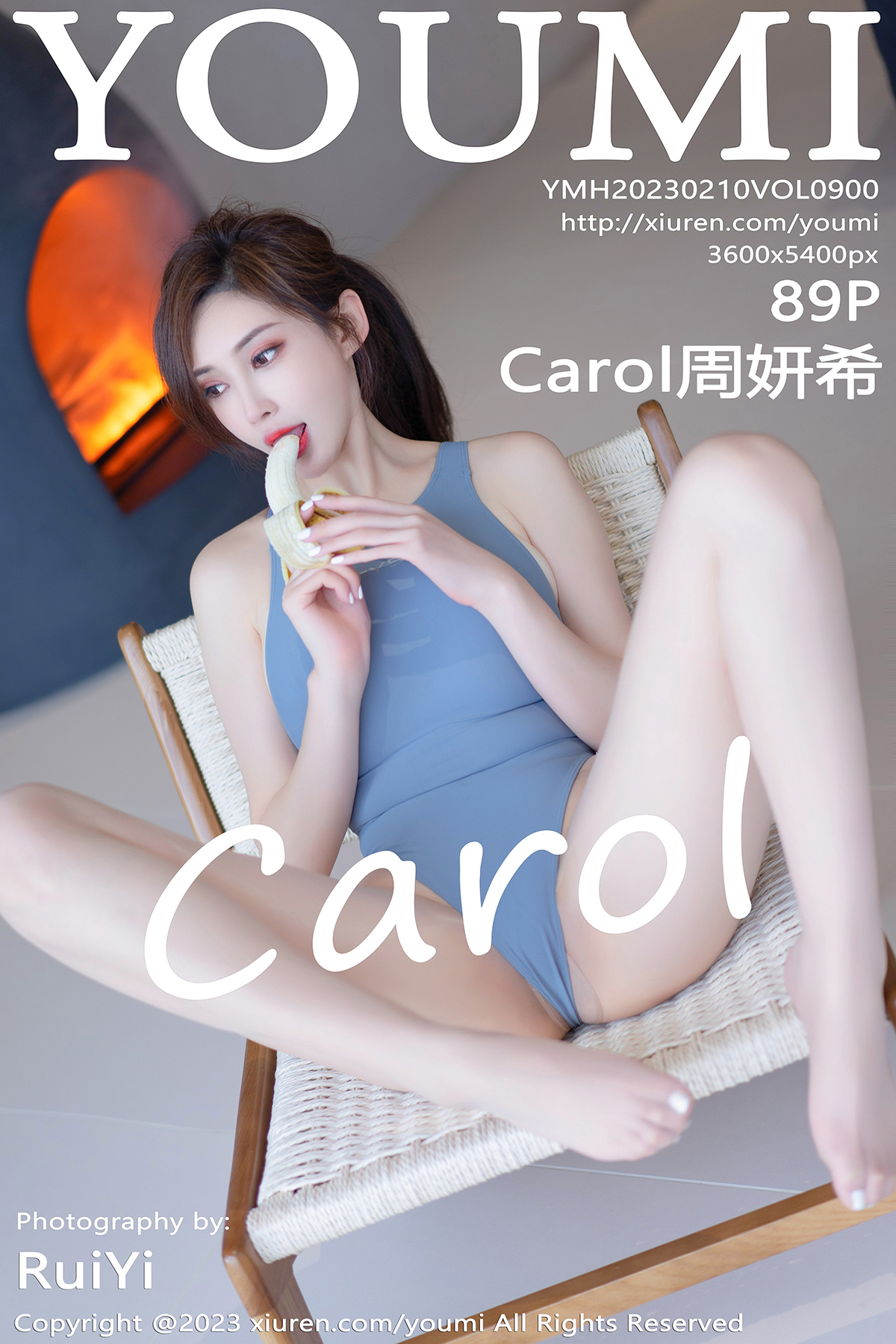 Xgyw.Net_[YouMi尤蜜荟]Vol.900_女神Carol周妍希大理旅拍性感蓝灰泳装秀丰满身材迷人诱惑写真89P
