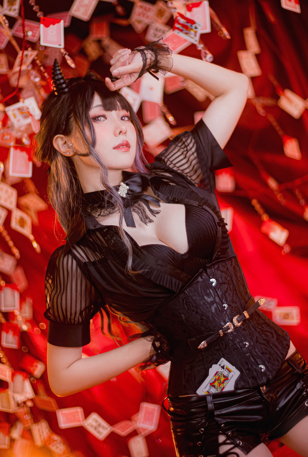Xgyw.Net_Coser妹子Ely_eee-Devil Croupier主题性感黑色低胸服饰配黑皮短裙完美诱惑写真31P