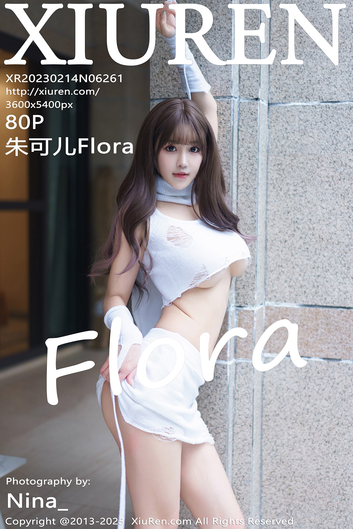 Xgyw.Net_XiuRen第6261期_女神朱可儿Flora白色短款上衣配短裙秀雪峰美臀丰满诱惑写真80P