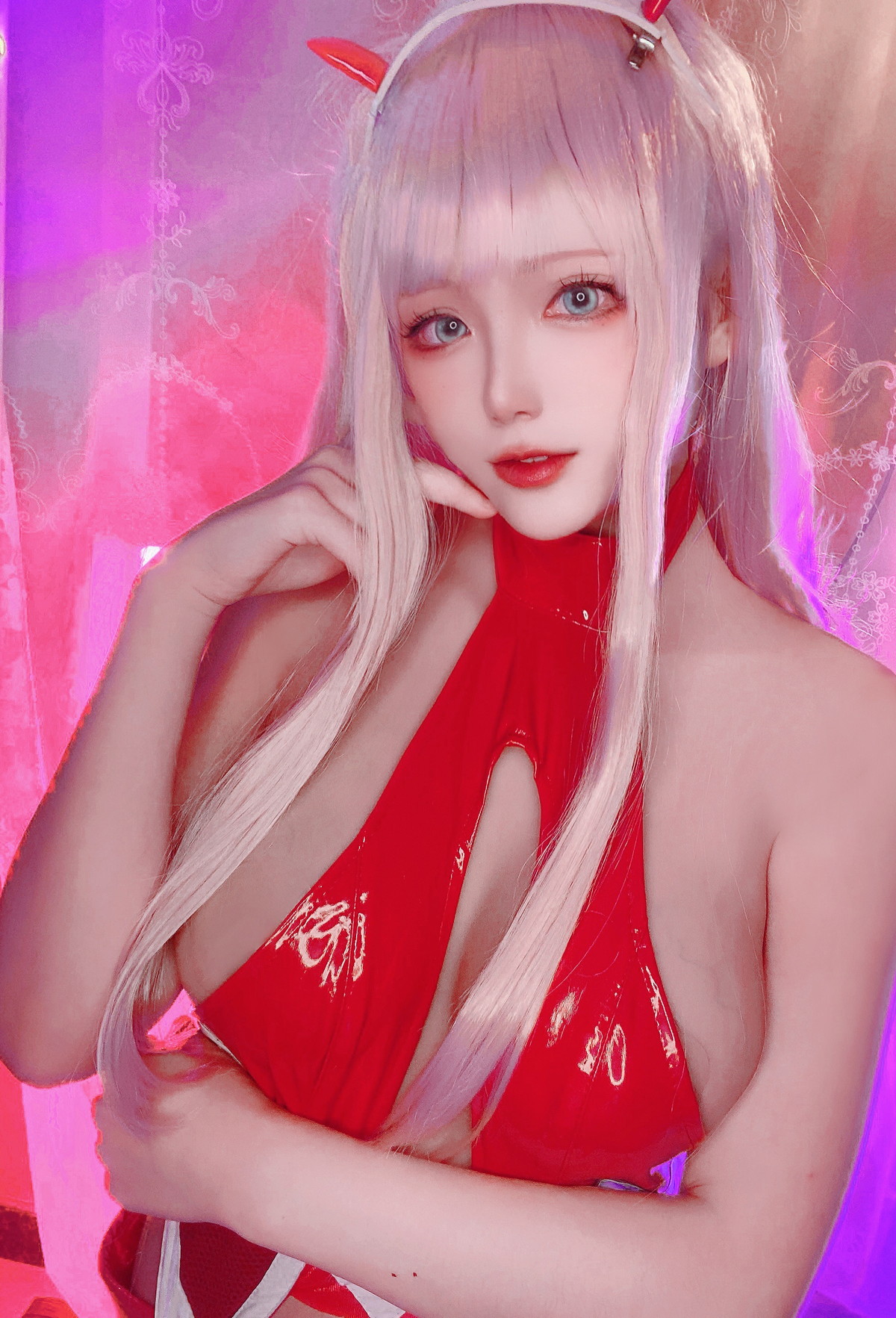 Xgyw.Net_Cosplay美女日奈娇孟菲斯主题性感深蓝色皮质连体内衣秀完美身材诱惑写真25P