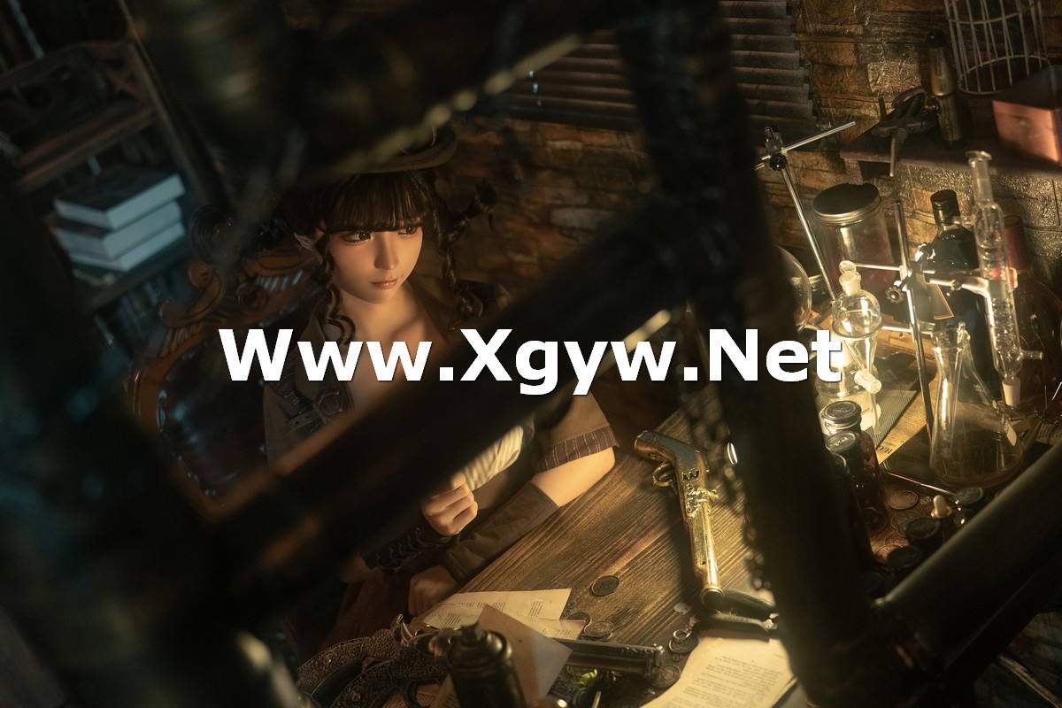 Xgyw.Net_Coser妹子女主K恶魔主题性感黑色薄透连体内衣配黑丝吊袜秀豪乳翘臀诱惑写真43P