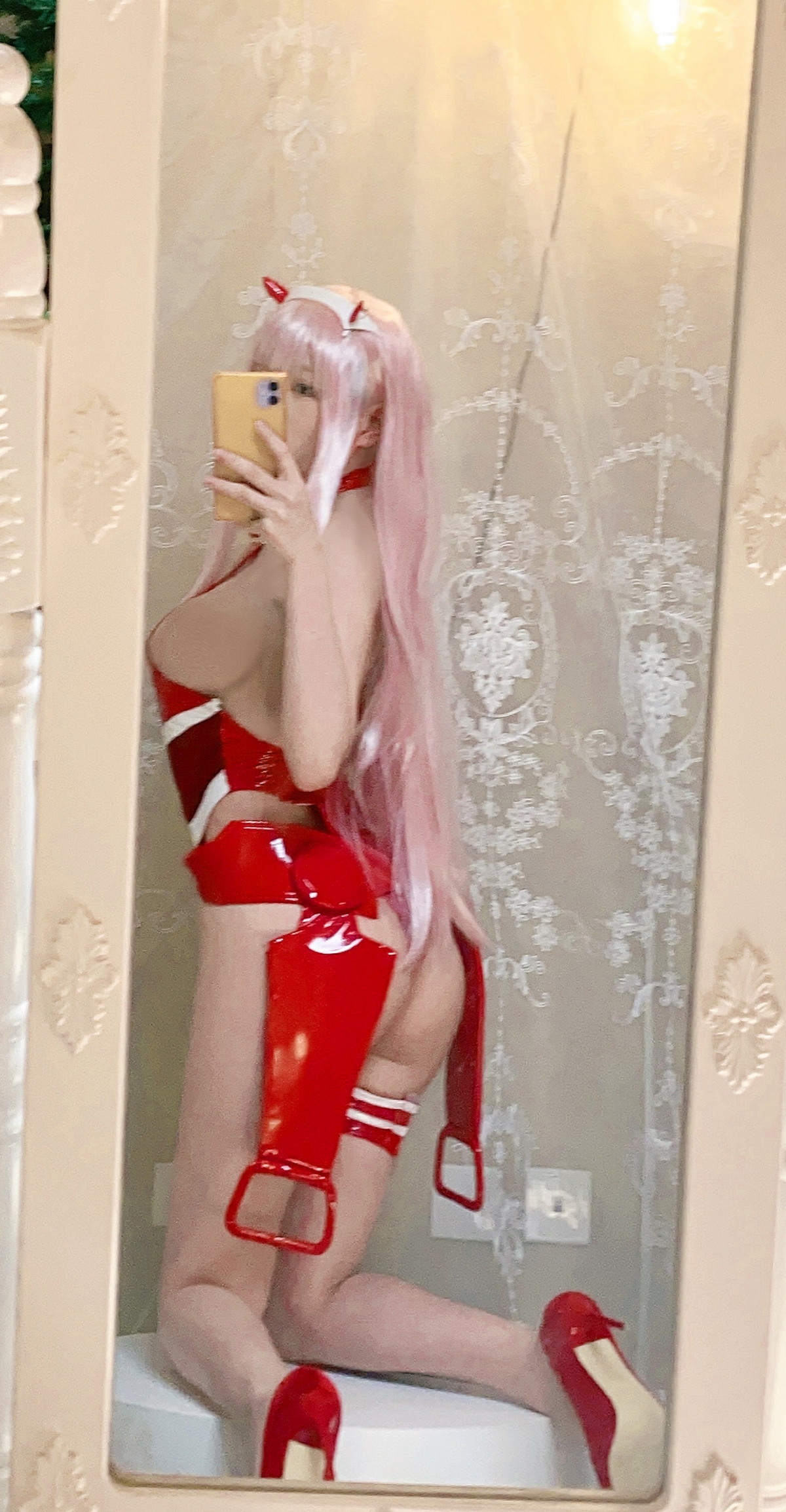 Xgyw.Net_Cosplay美女日奈娇孟菲斯主题性感深蓝色皮质连体内衣秀完美身材诱惑写真25P