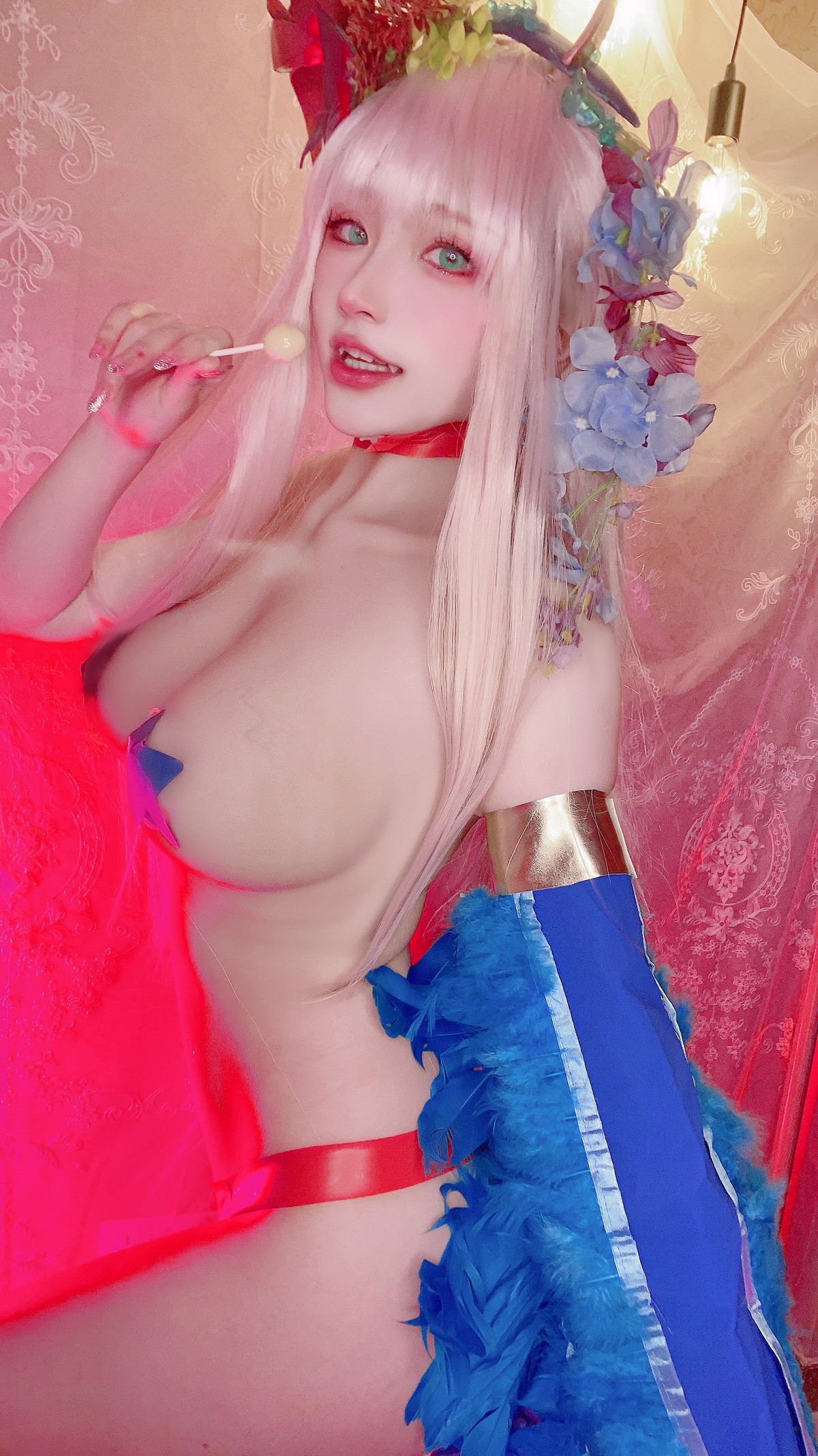 Xgyw.Net_Cosplay美女日奈娇孟菲斯主题性感深蓝色皮质连体内衣秀完美身材诱惑写真25P