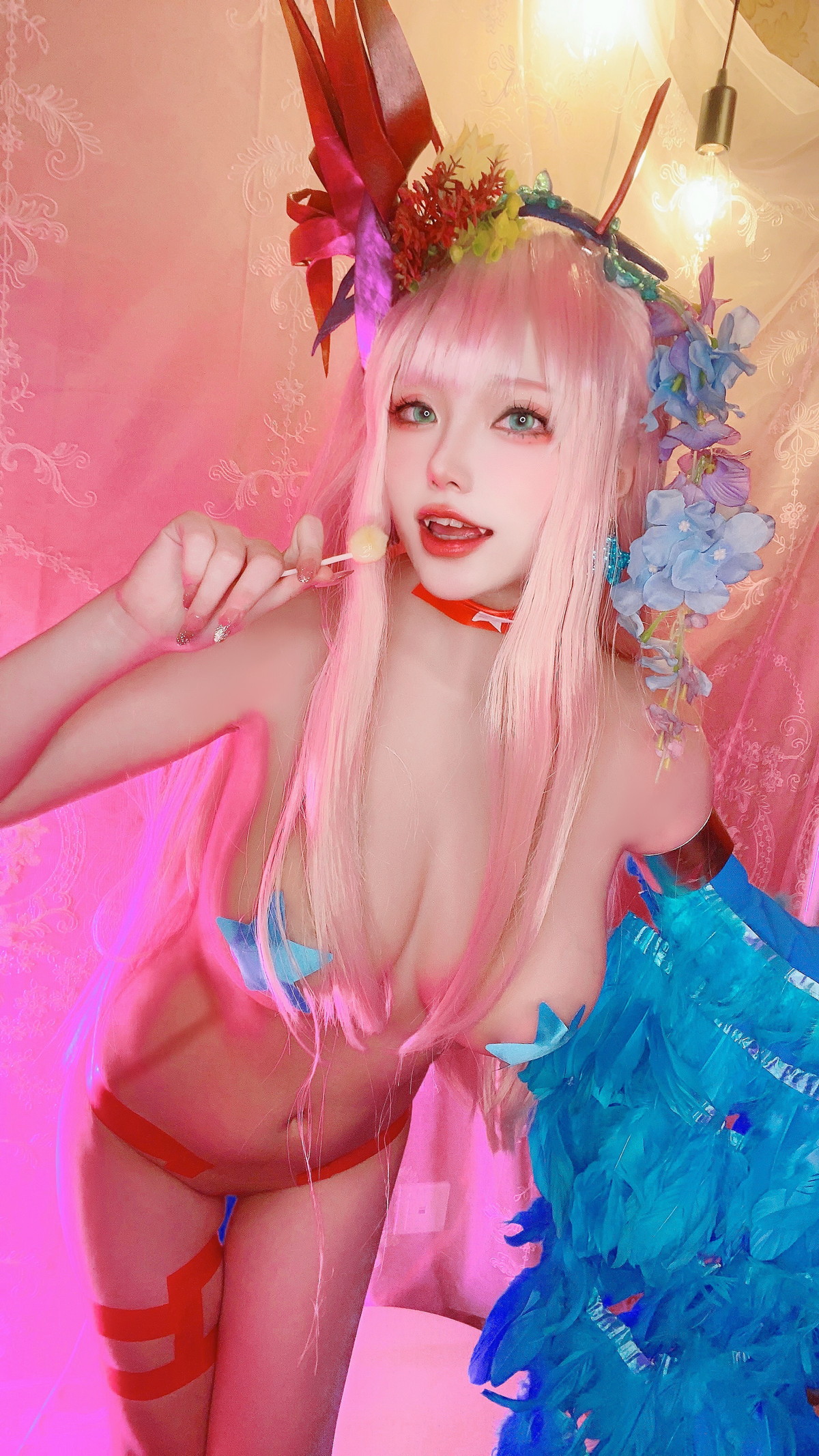 Xgyw.Net_Cosplay美女日奈娇孟菲斯主题性感深蓝色皮质连体内衣秀完美身材诱惑写真25P