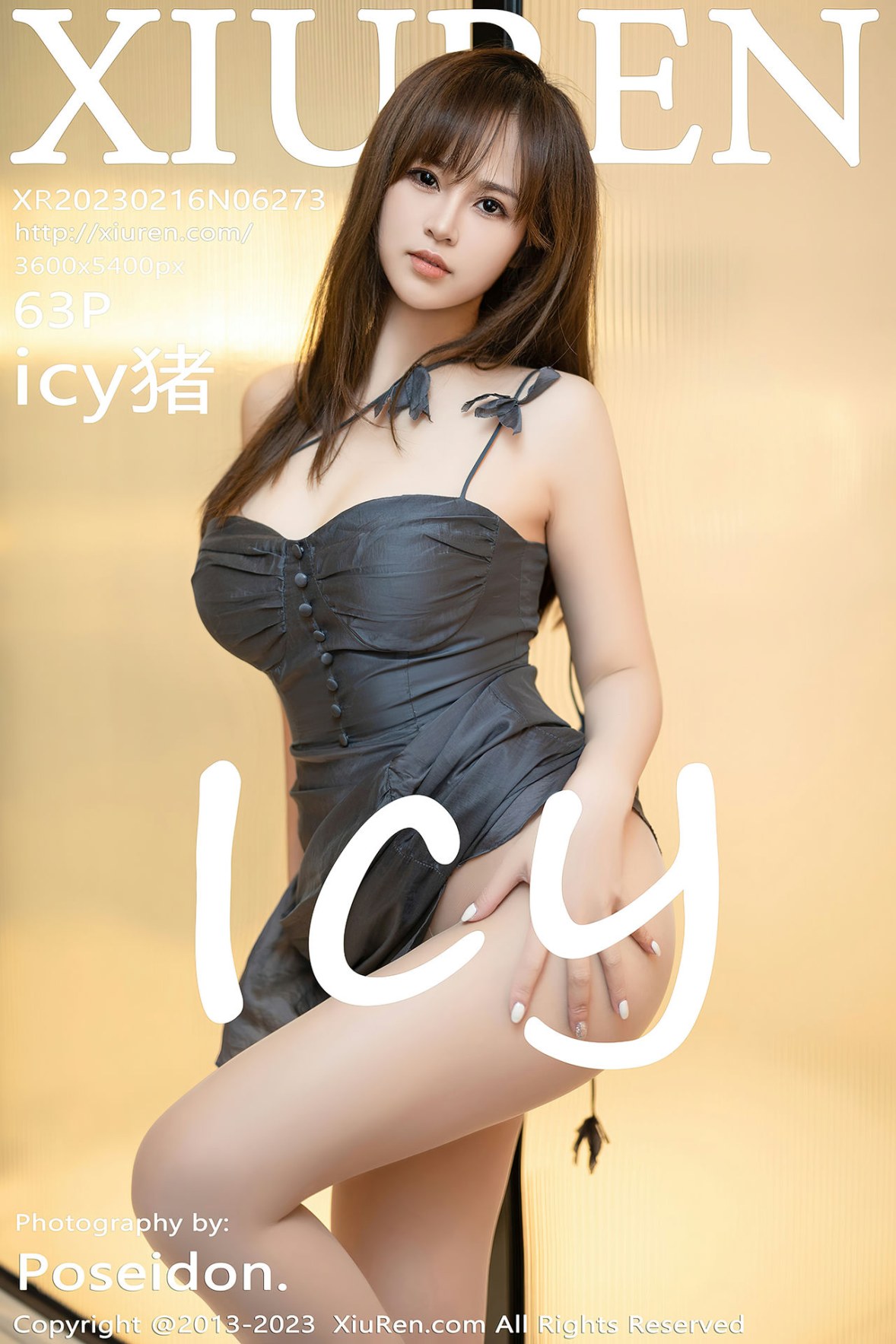 Xgyw.Net_XiuRen第6273期_模特icy猪性感灰色吊带长裙配原色丝袜秀魔鬼身材迷人诱惑写真63P