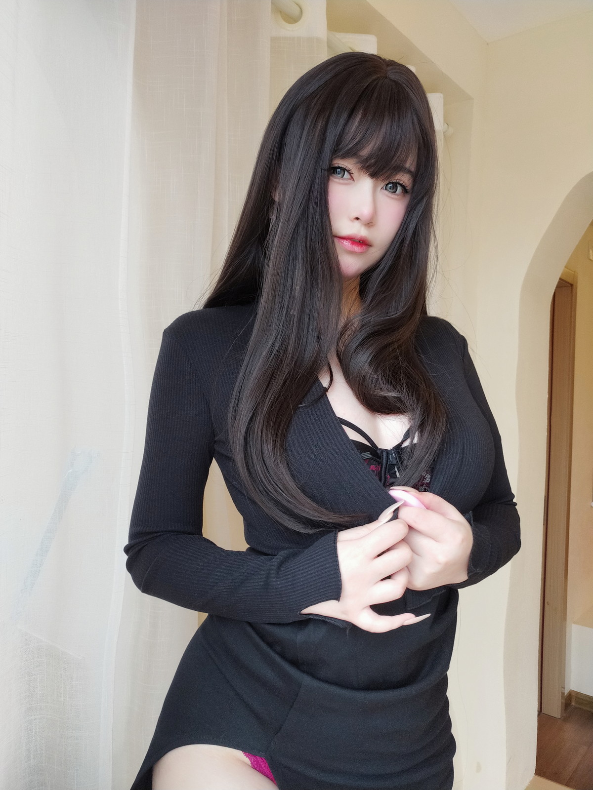 Xgyw.Net_Coser妹子女主K性感内衣主题私房性感内衣半脱露豪乳红桃遮点极致诱惑写真110P