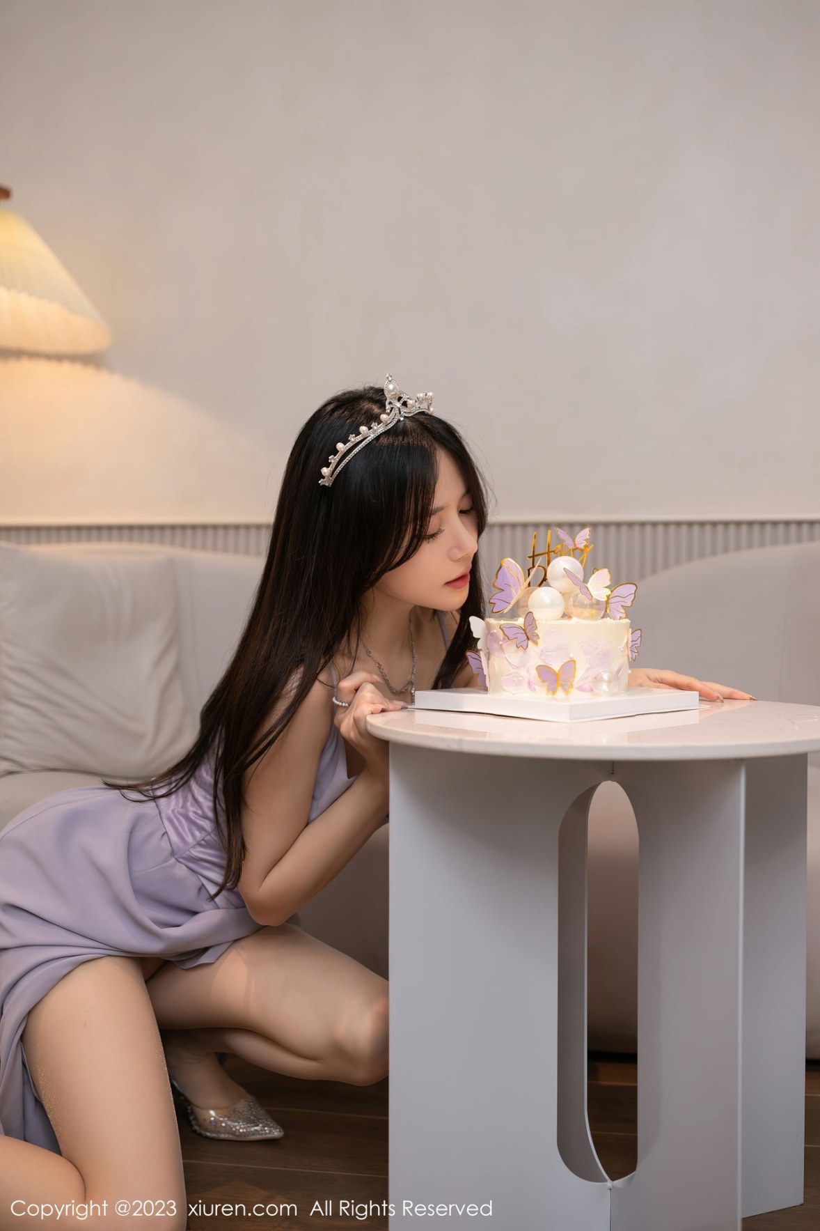 Xgyw.Net_XiuRen第6286期_模特鱼子酱Fish生日篇主题紫灰色连衣长裙秀曼妙身姿迷人写真83P