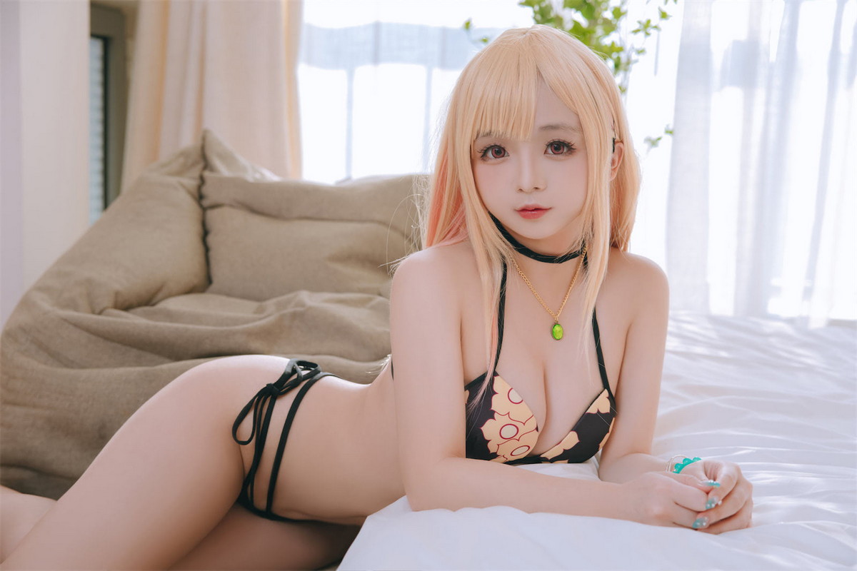 Xgyw.Net_Cosplay美女日奈娇喜多川海梦泳装主题性感白T配格子裙半脱露比基尼诱惑写真65P