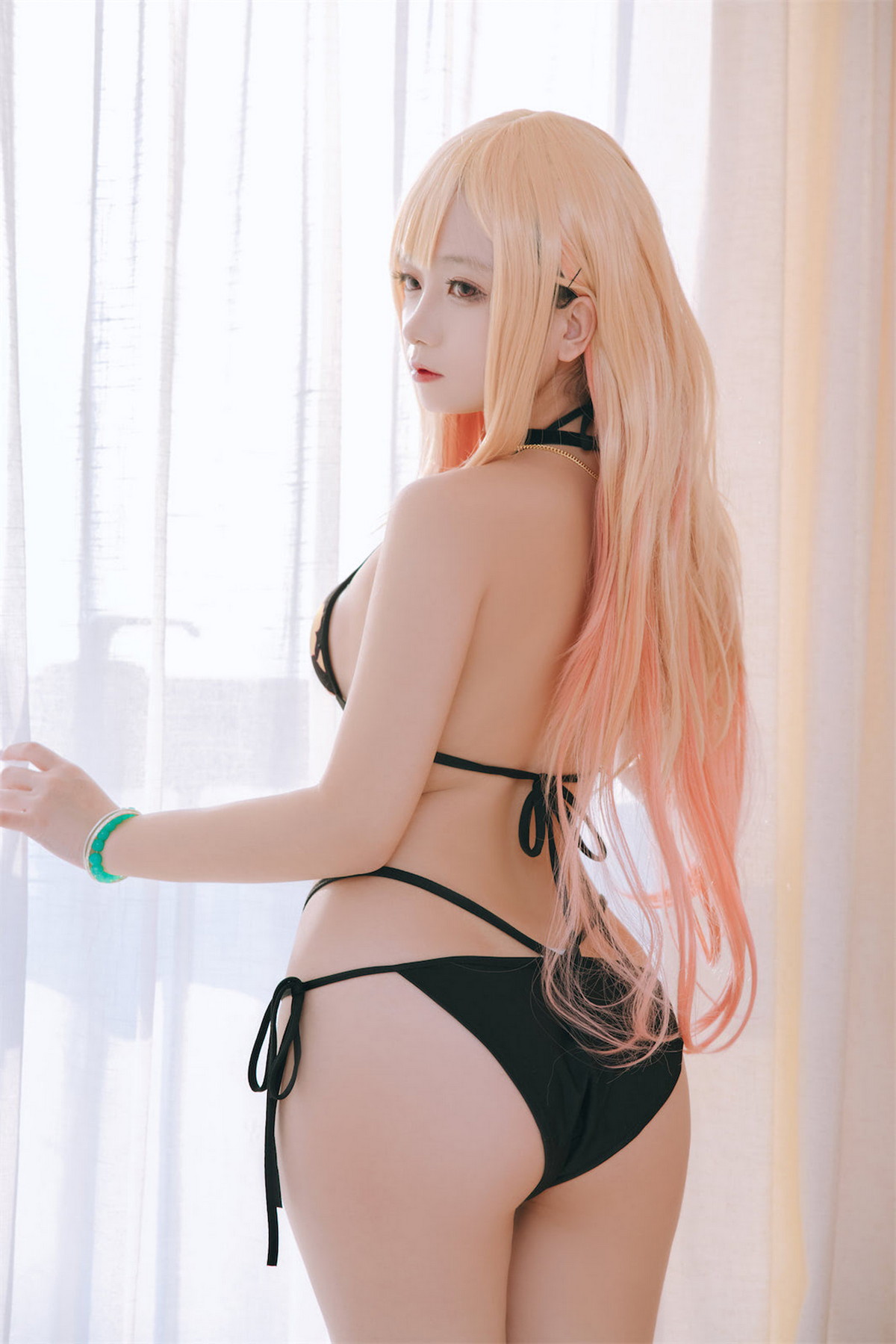Xgyw.Net_Cosplay美女日奈娇喜多川海梦泳装主题性感白T配格子裙半脱露比基尼诱惑写真65P