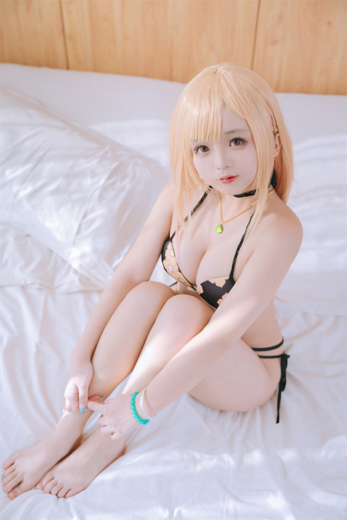Xgyw.Net_Cosplay美女日奈娇喜多川海梦泳装主题性感白T配格子裙半脱露比基尼诱惑写真65P
