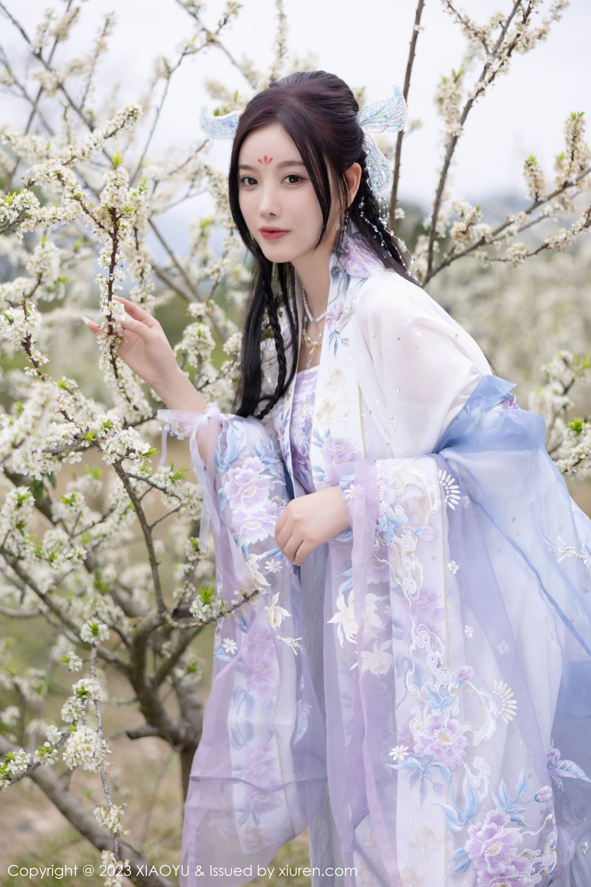 Xgyw.Net_[XiaoYu画语界]Vol.970_女神杨晨晨Yome脱淡蓝紫色古装服露白色蕾丝内衣完美诱惑写真91P