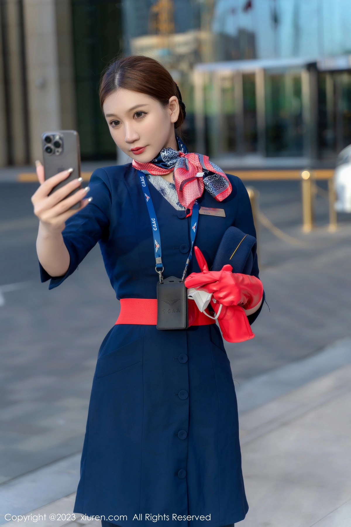 Xgyw.Net_XiuRen第6288期_模特顾乔楠Cora脱性感空姐制服露黑色内衣配超薄黑丝诱惑写真66P