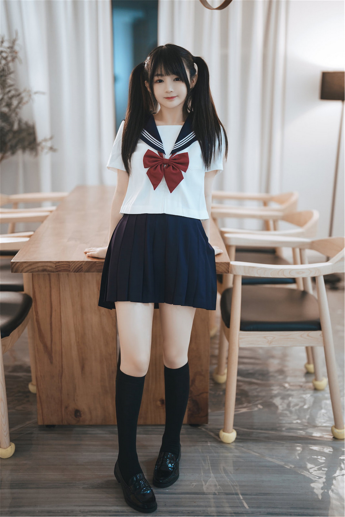 Xgyw.Net_网络美女桜井宁宁双马尾JK主题私房床上半脱性感学生制服露白色内衣诱惑写真65P